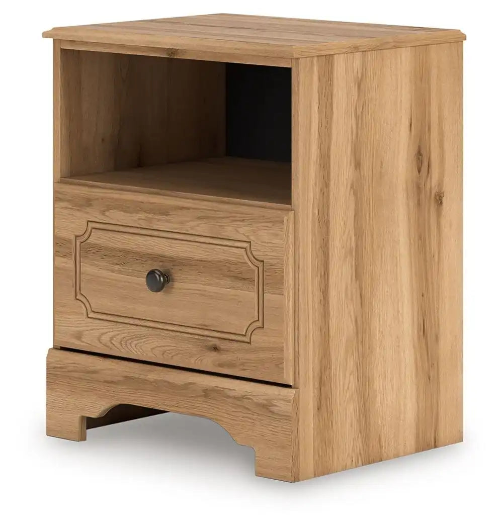 Aleaport - One Drawer Night Stand - Warm Brown - Best Buy Furniture