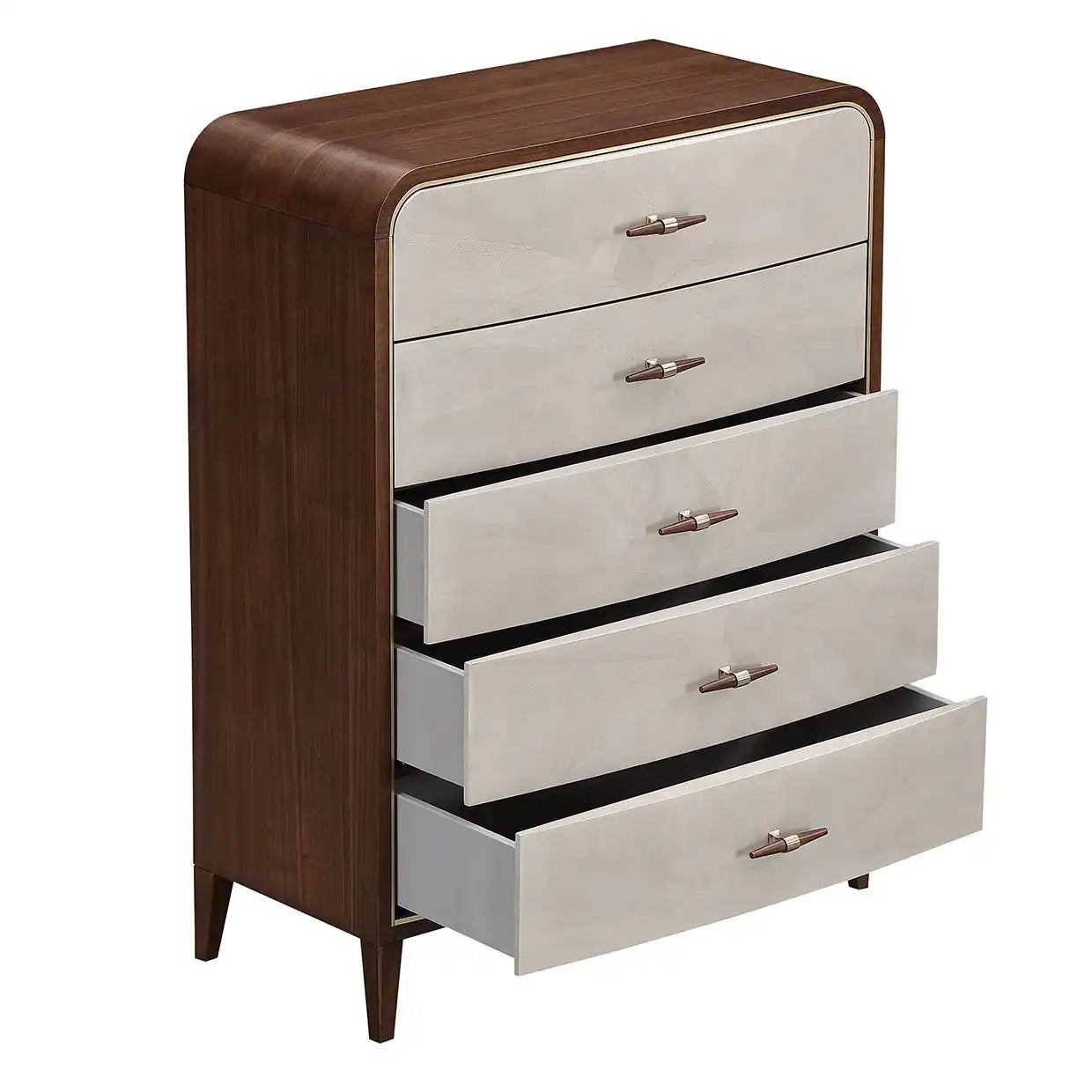 Houston - 5-Drawer Chest - Walnut - Best Buy Furniture