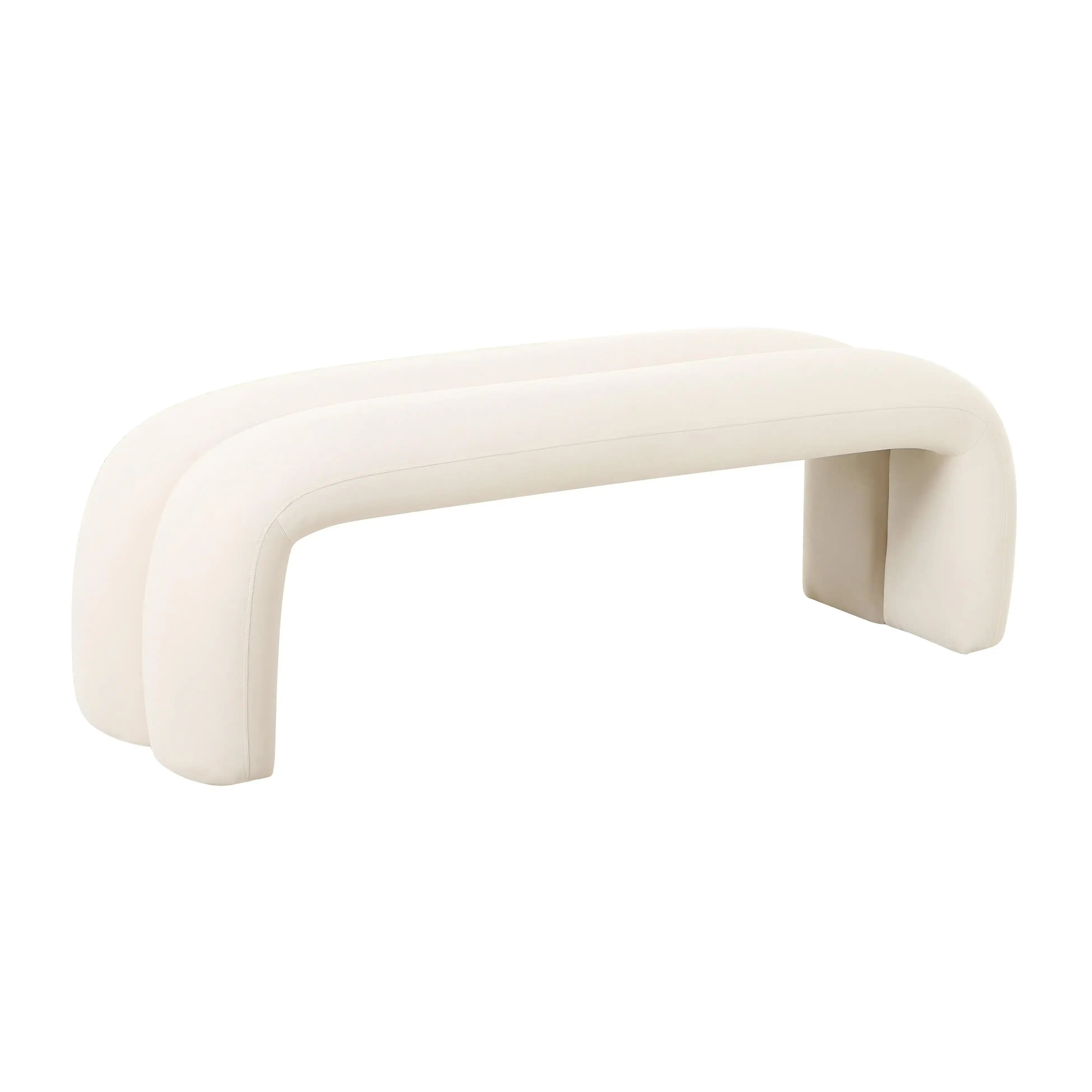 Leigh - Velvet Channeled Bench - Best Buy Furniture