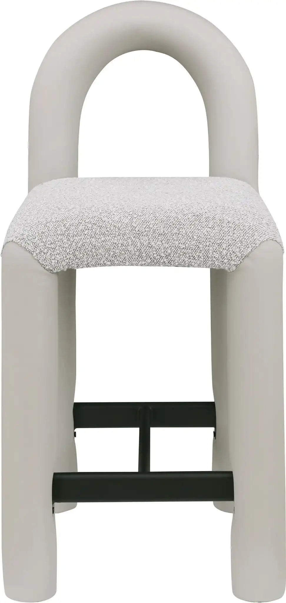 Amari - Vegan Leather and Boucle Fabric Stool