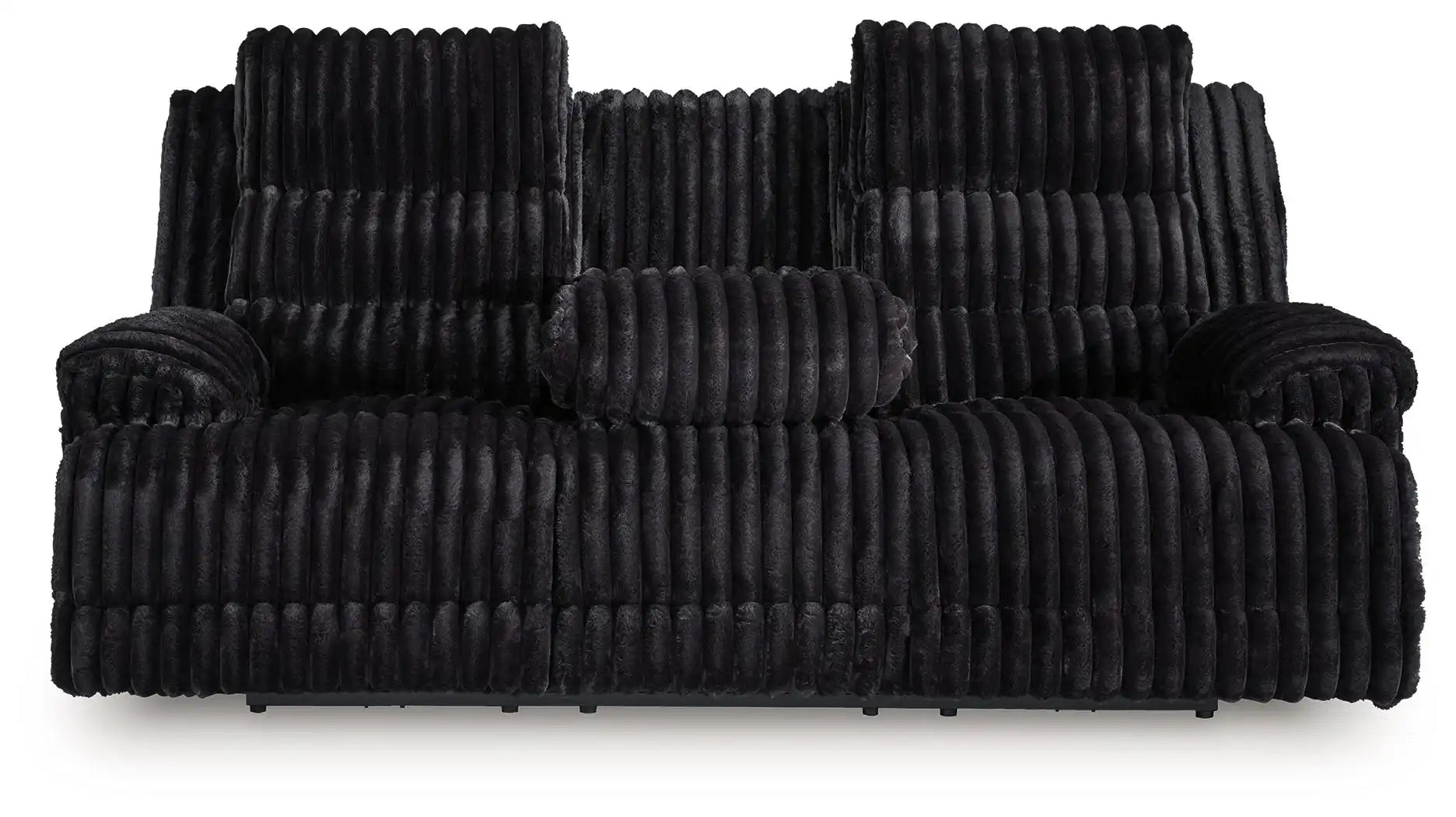 Rhine Falls - Reclining Power Sofa With Drop Down Table - Onyx