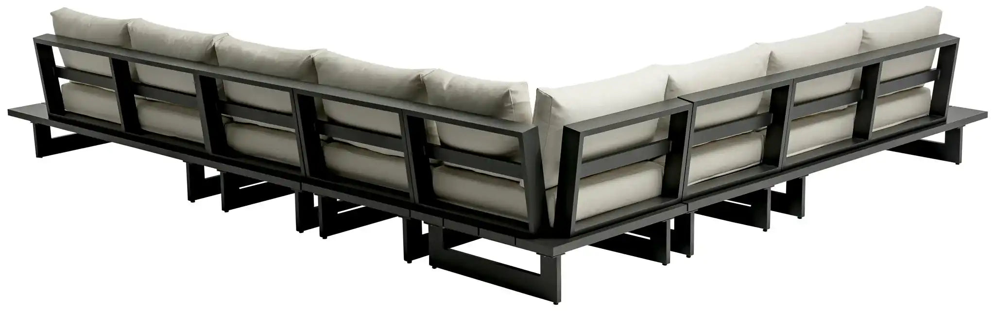 Maldives - 6 Piece Water Resistant Outdoor Patio Modular Sectional With Gray Base