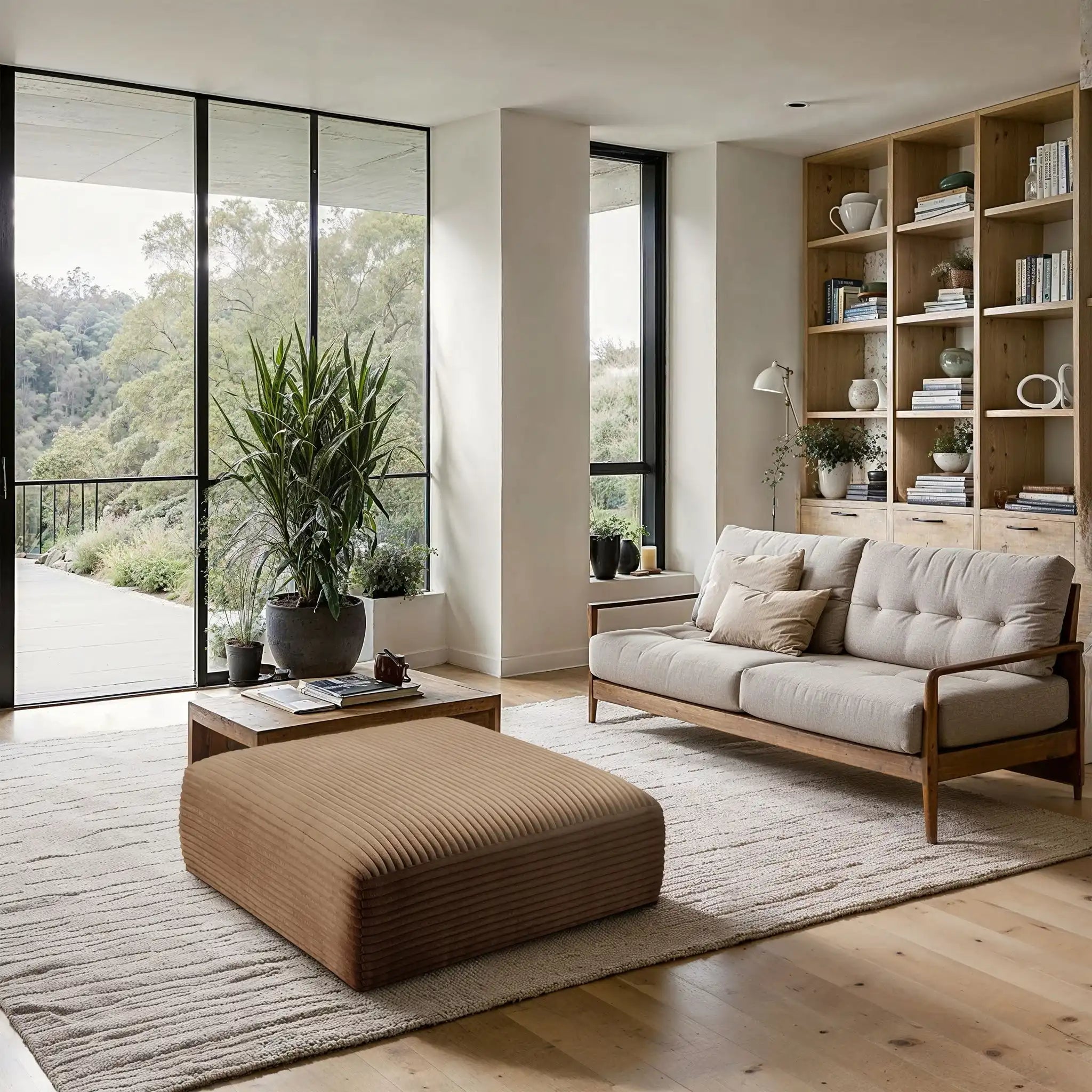Shaggy - Fabric Ottoman