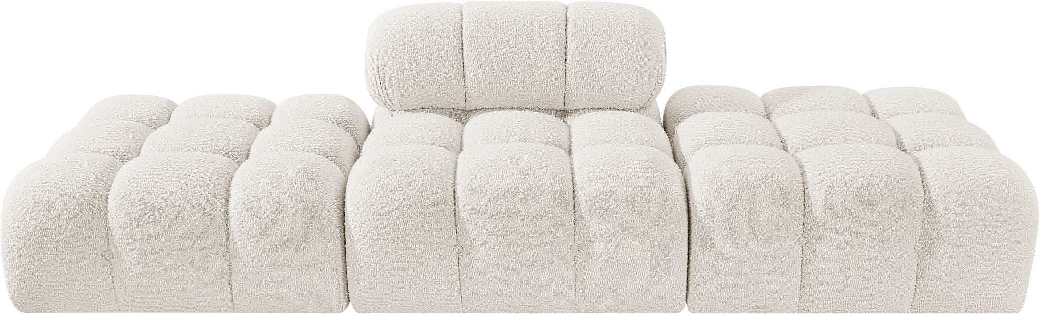 Ames - 3 Piece Boucle Upholstered Modular Sofa With 2 Backless Seats