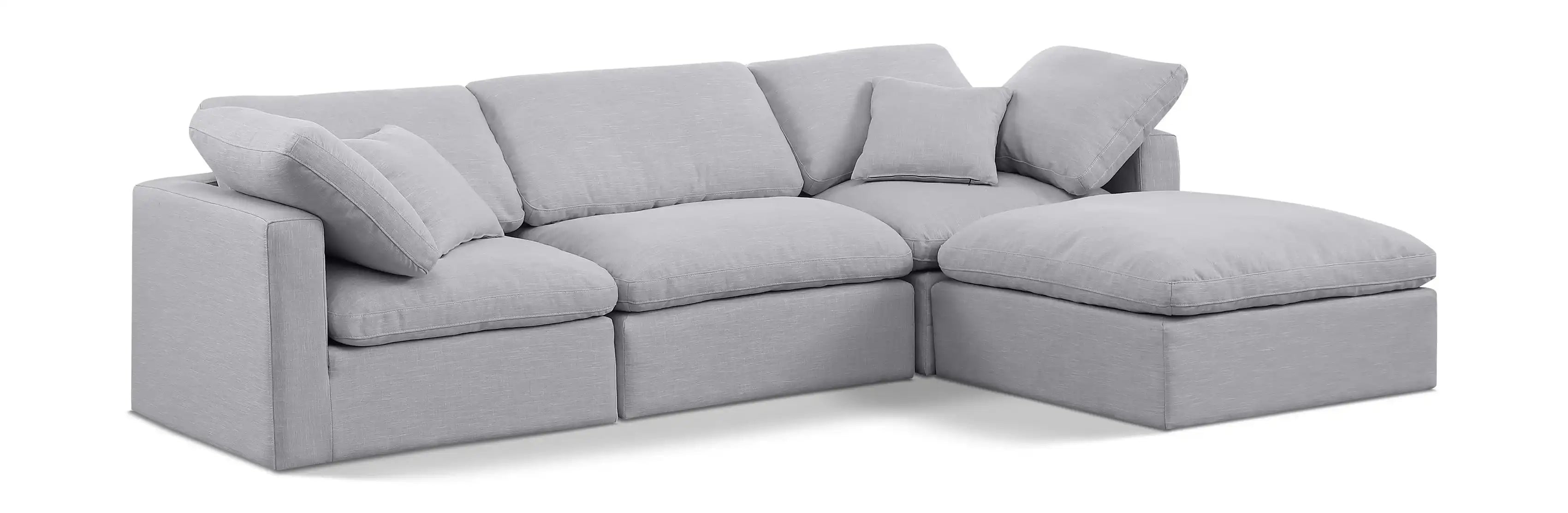 Indulge - Linen 4 Piece Modular Sectional With Chaise - Best Buy Furniture
