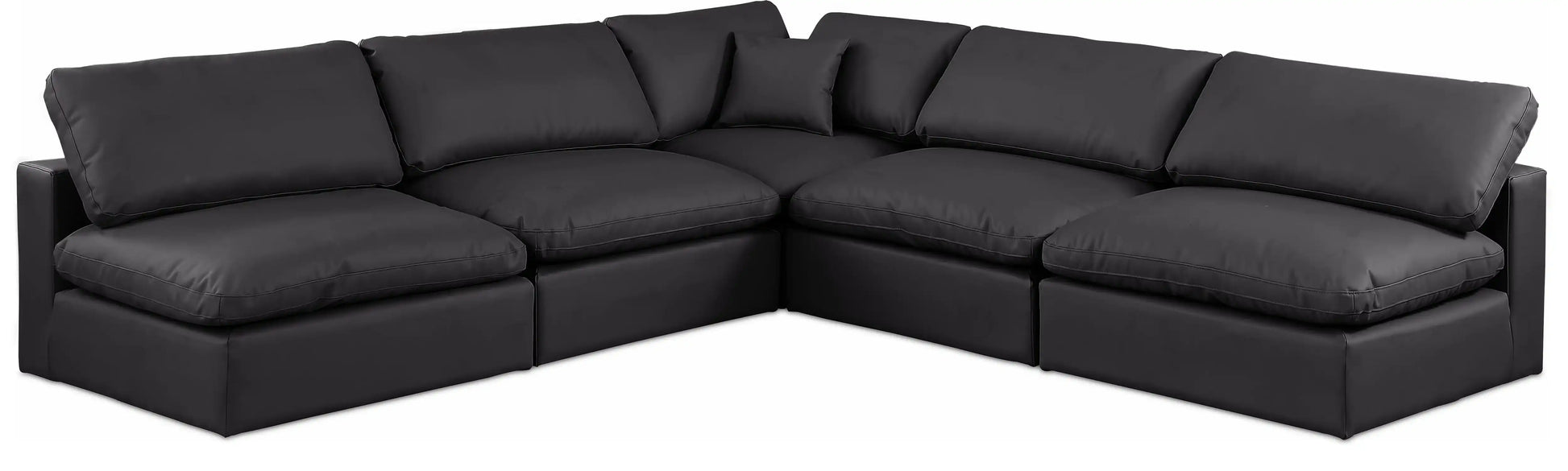 Comfy - 5 Piece Faux Leather Modular Corner Armless Sectional - Best Buy Furniture