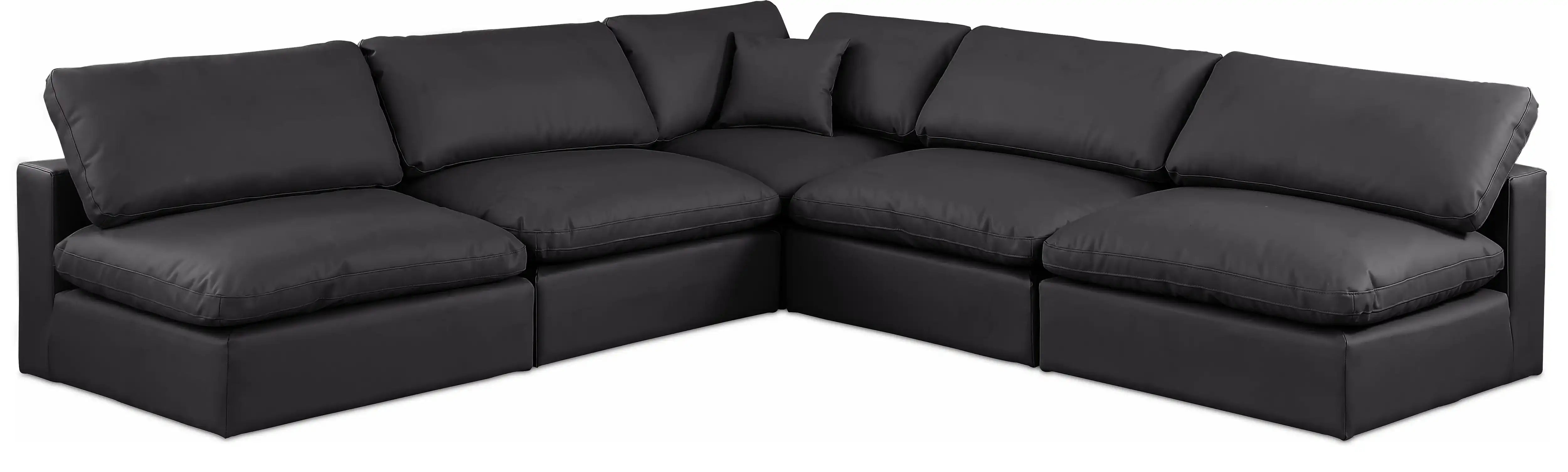 Comfy - 5 Piece Faux Leather Modular Corner Armless Sectional - Best Buy Furniture