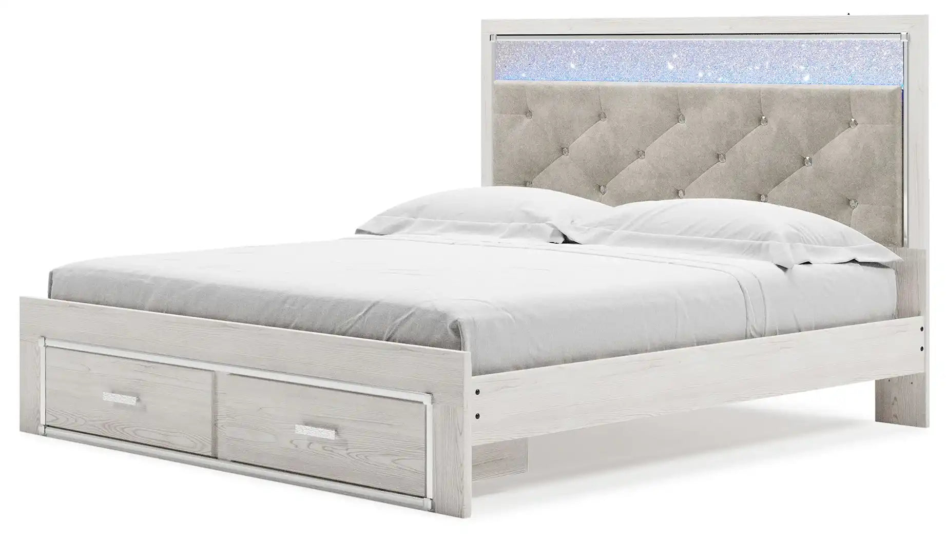 Altyra - King Upholstered Storage Bed - White - Best Buy Furniture