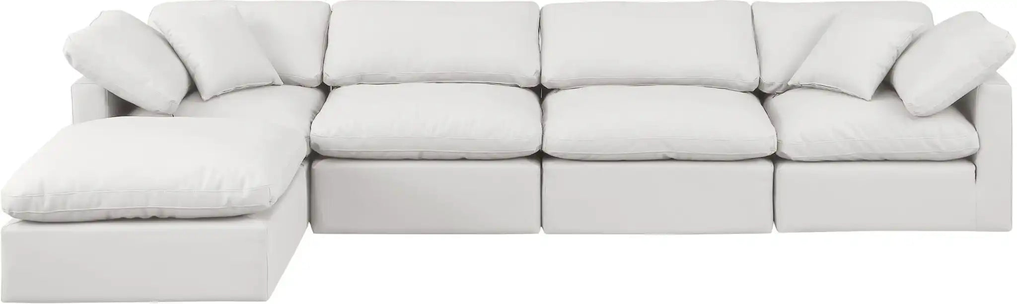 Indulge - Faux Leather 5 Piece Modular Sectional With Chaise