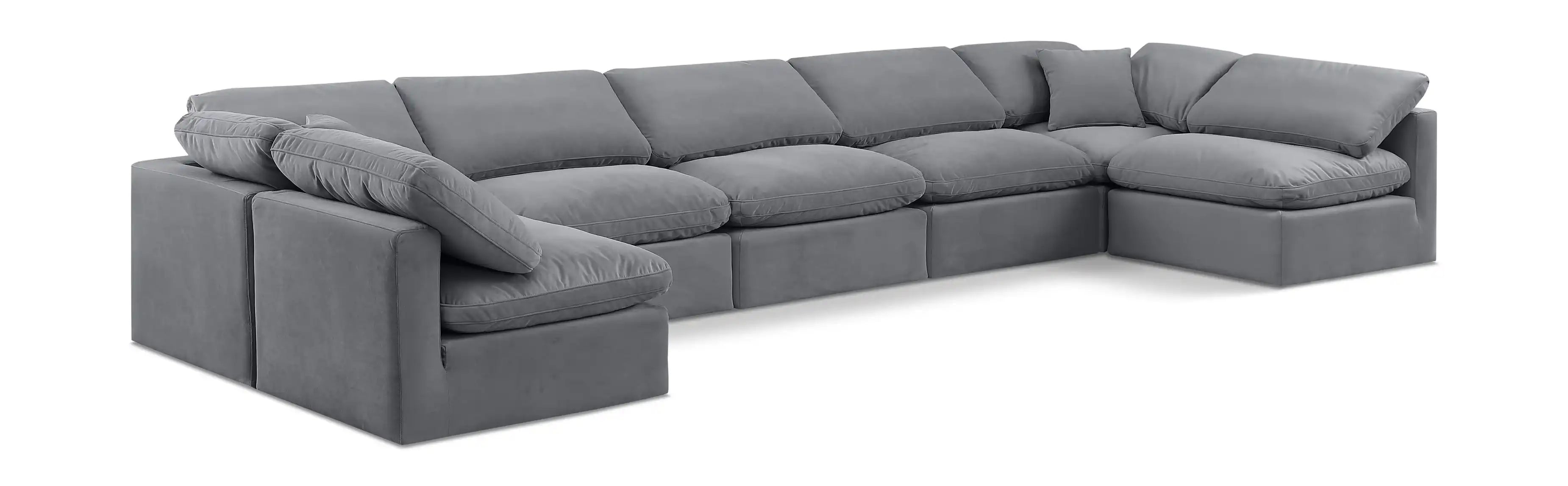 Indulge - Velvet 7 Piece Modular U-Shaped Sectional - Best Buy Furniture