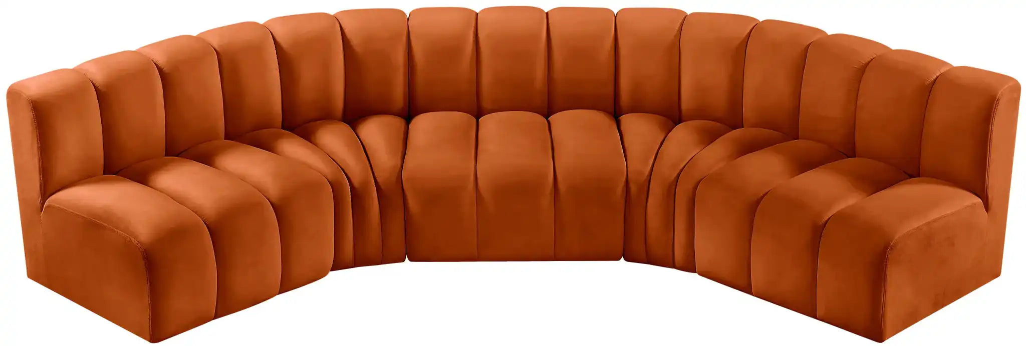 Arc - Velvet 5 Piece U-Shaped Modular Sofa