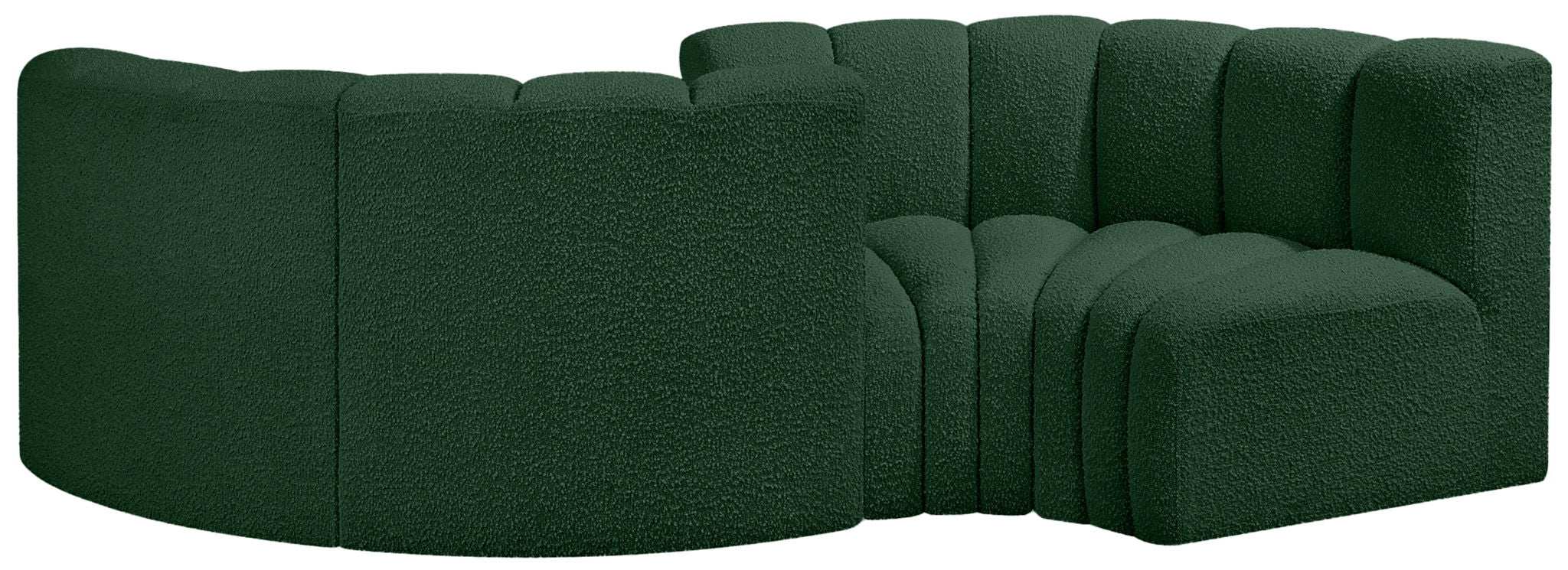 Arc - Boucle Fabric 4 Piece Curved Modular Sofa