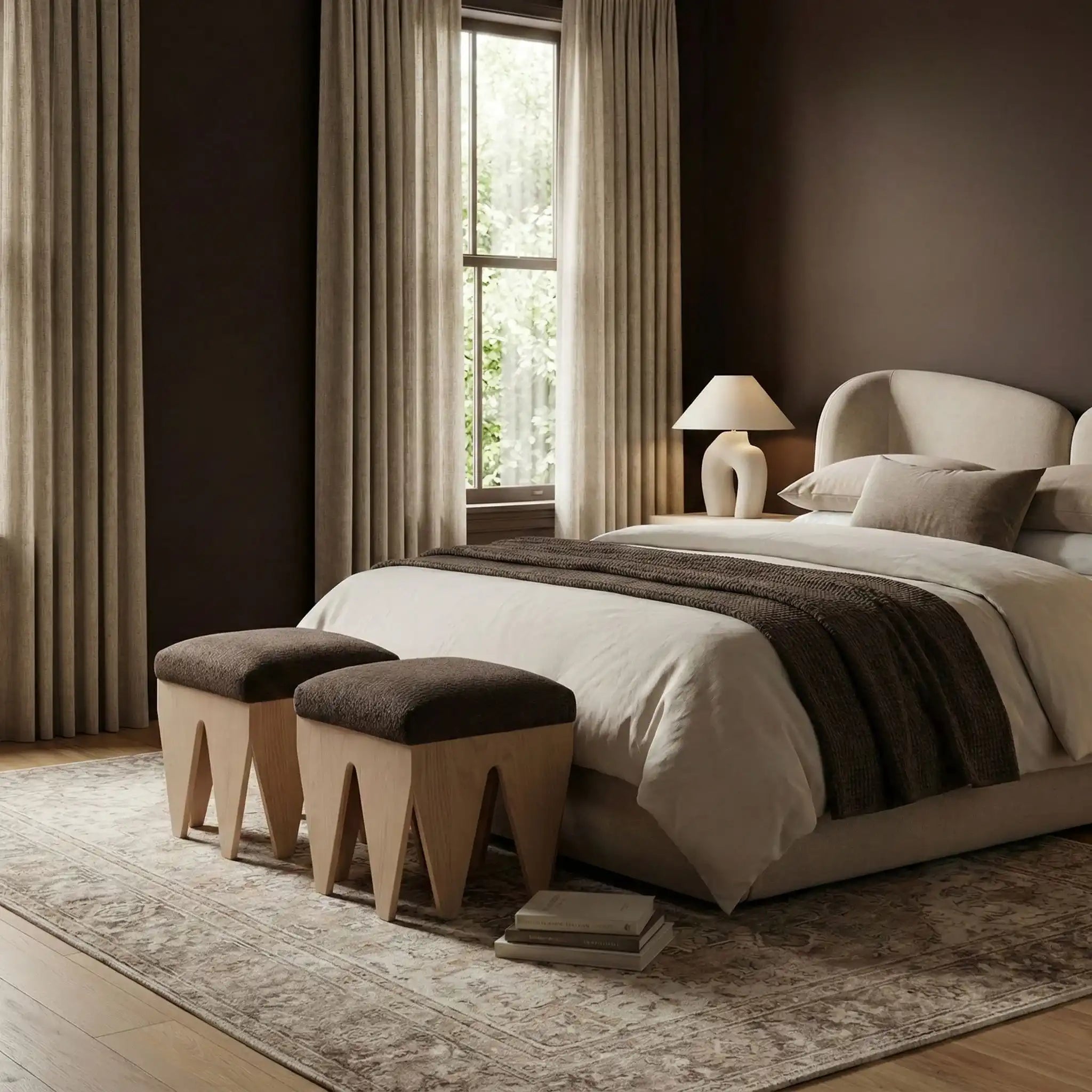 Altair - Fabric Bench - Light Brown Base