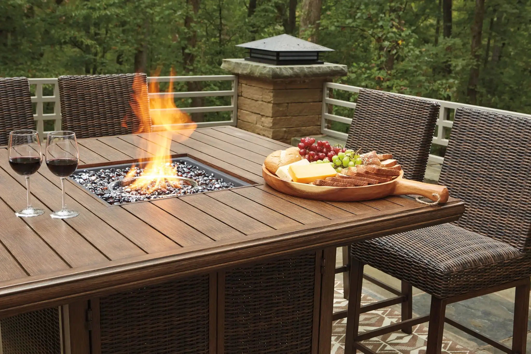 Paradise Trail - Outdoor Fire Pit Table Set - Best Buy Furniture