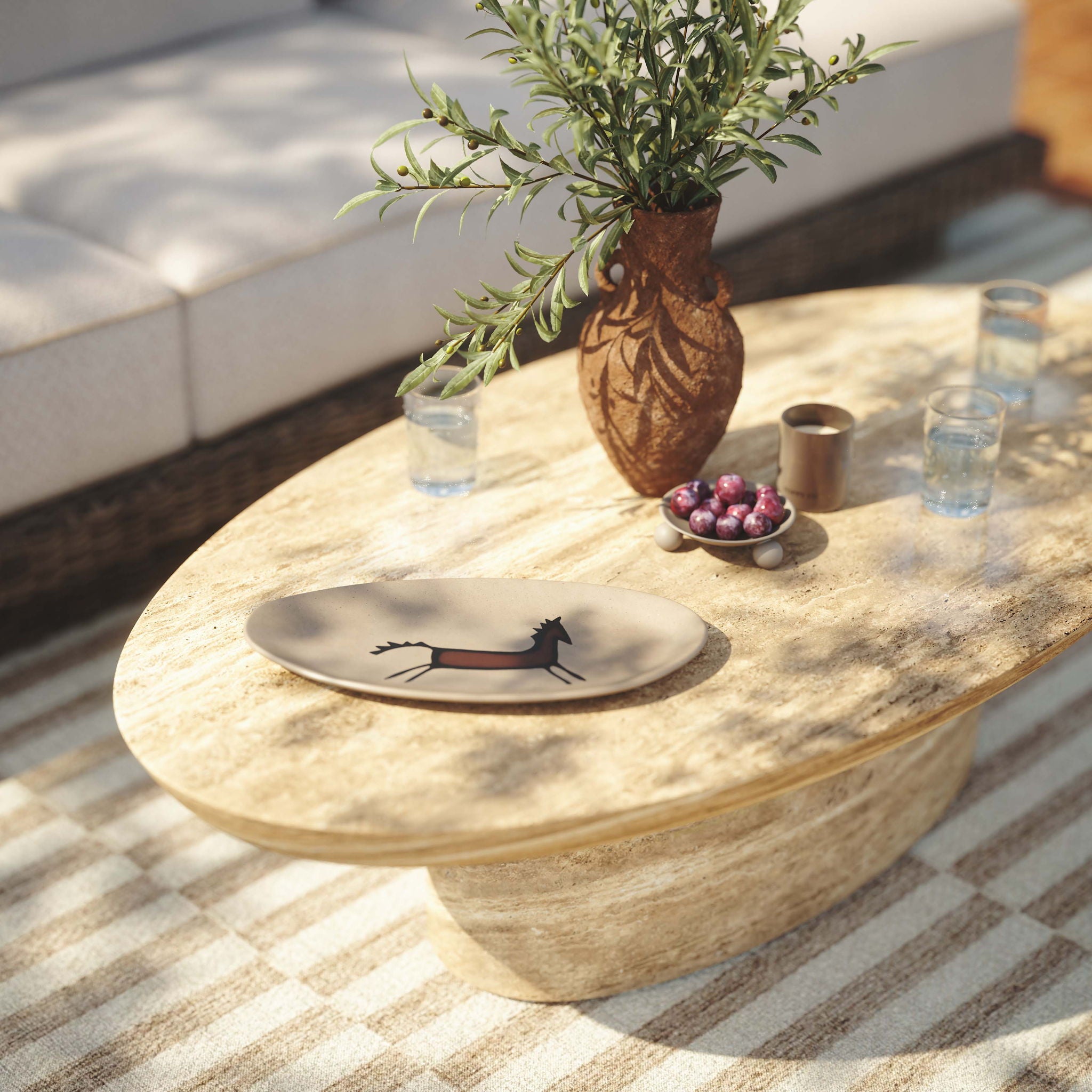 Earthenware - "Horseplay" Catchall Dish - White