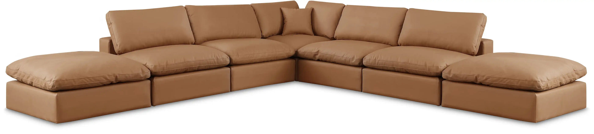 Comfy - 7 Piece Faux Leather Modular Corner Sectional - Best Buy Furniture