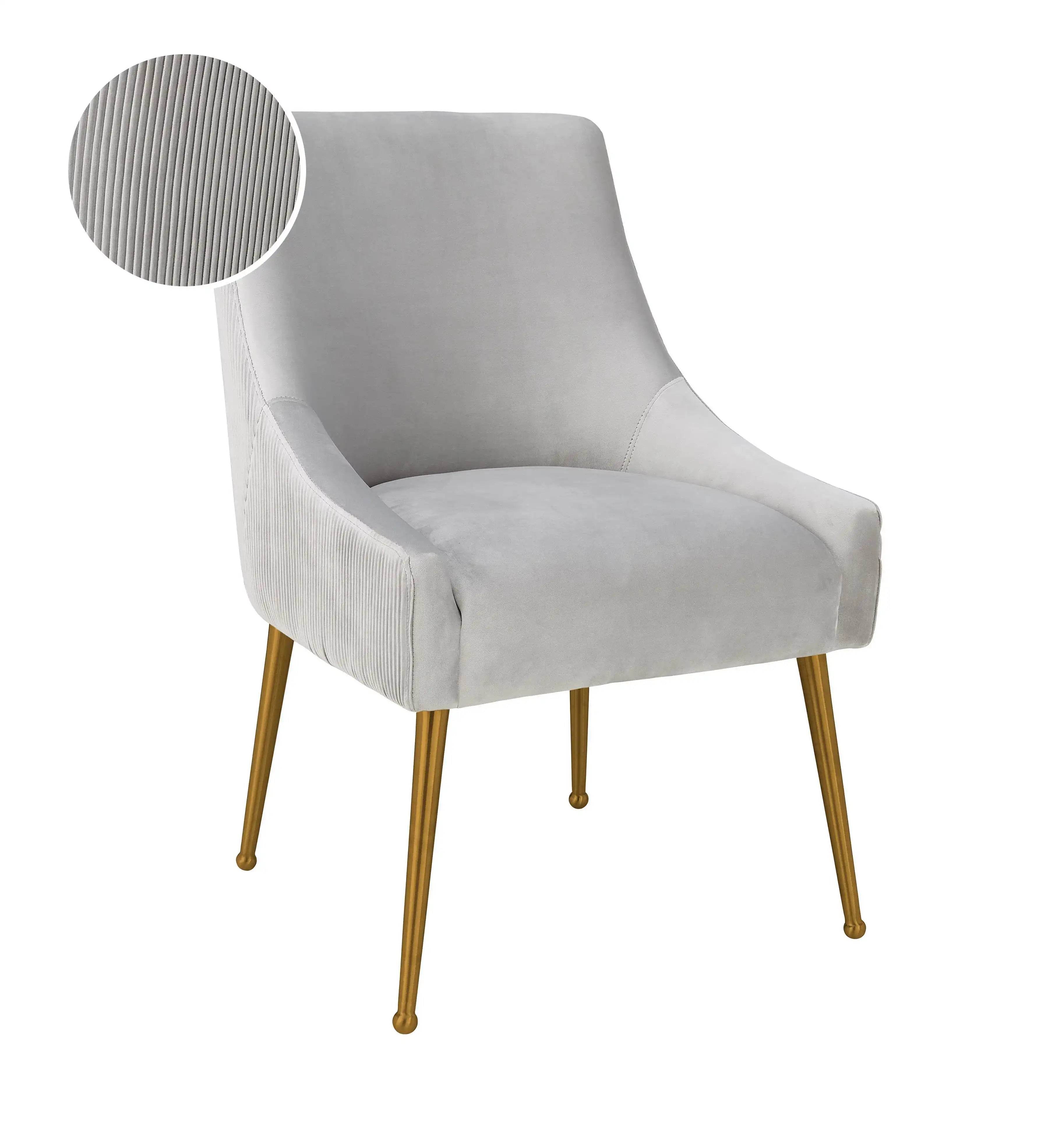Beatrix - Pleated Velvet Side Chair - Best Buy Furniture