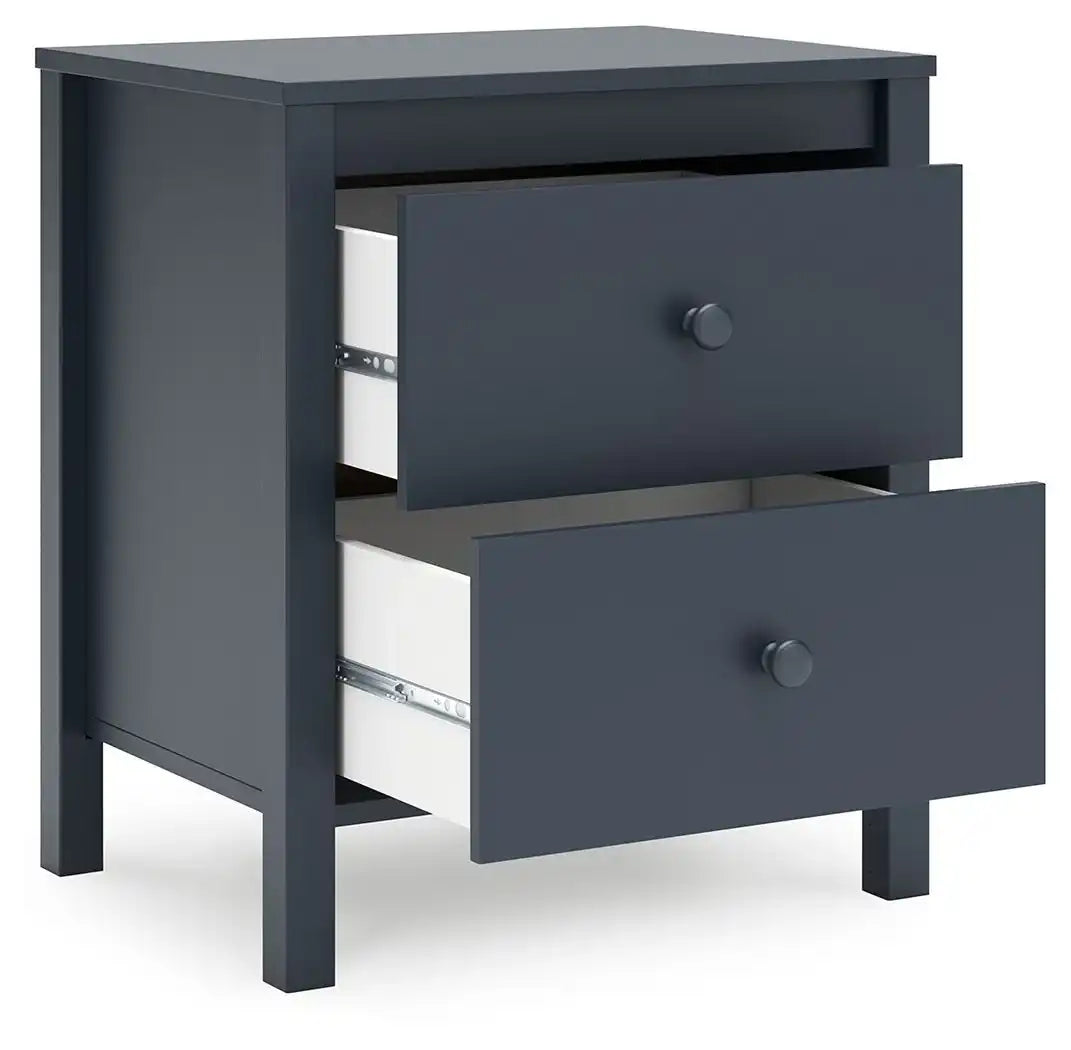 Simmenfort - Two Drawer Night Stand - Navy Blue - Best Buy Furniture