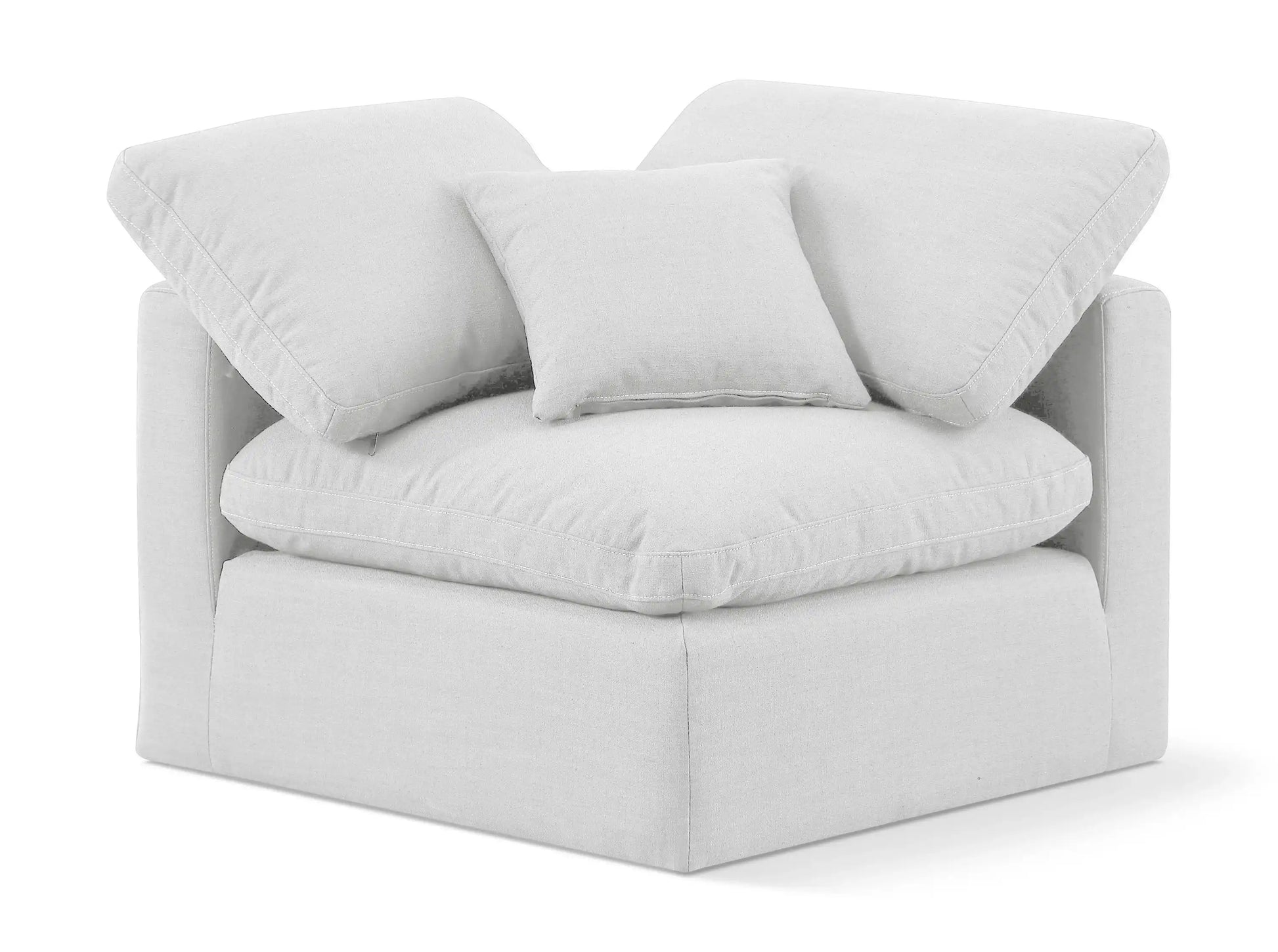 Indulge - Linen Corner Chair - White - Best Buy Furniture