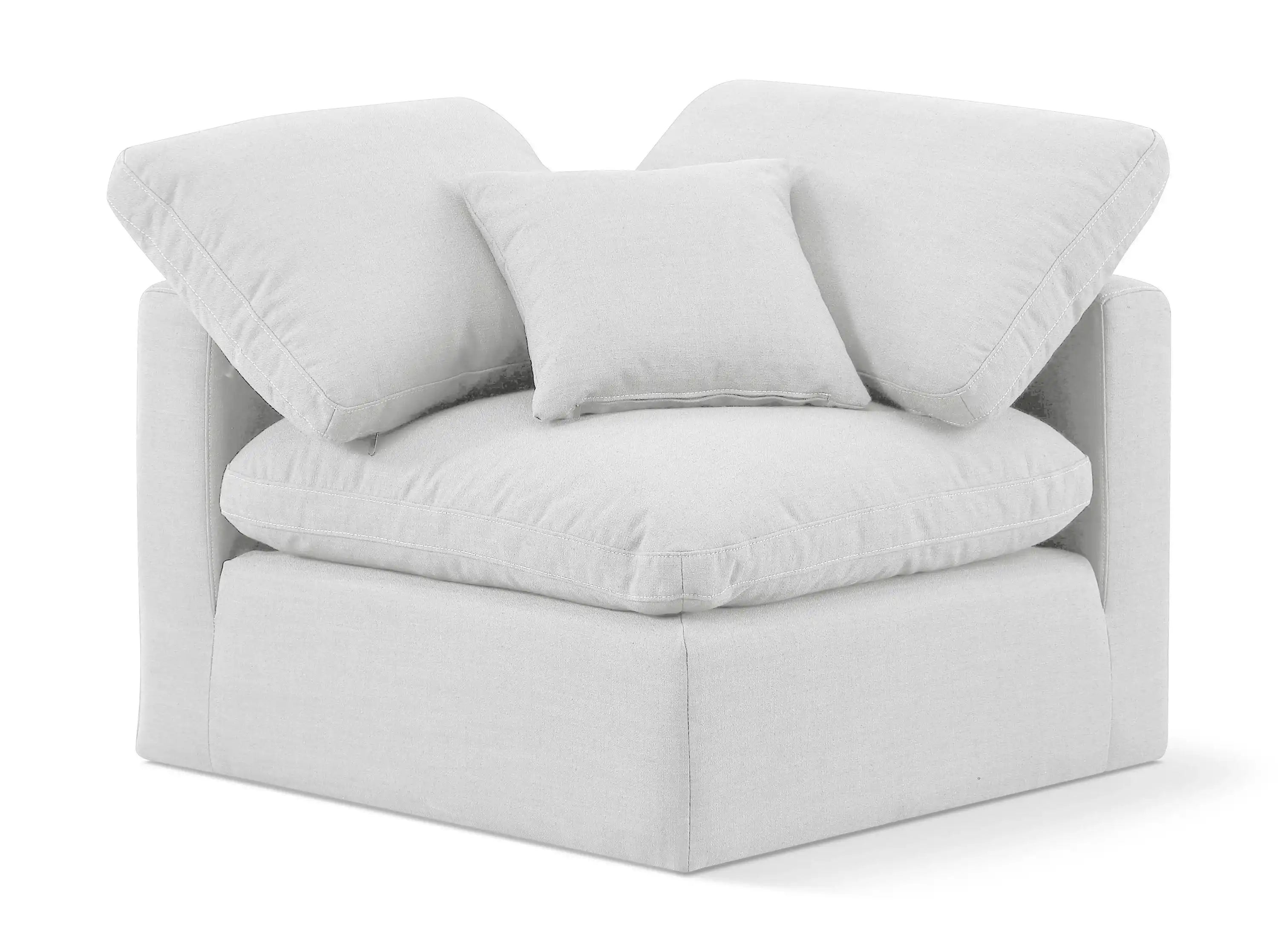 Indulge - Linen Corner Chair - White - Best Buy Furniture