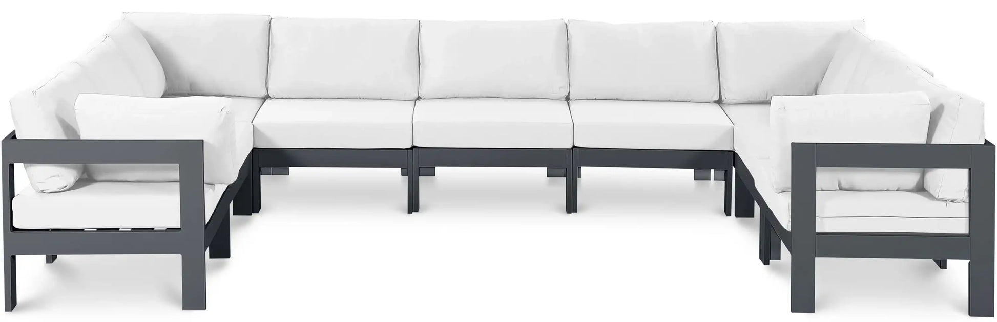 Nizuc - Outdoor Patio 9 Piece Modular Sectional With Gray Frame - Best Buy Furniture