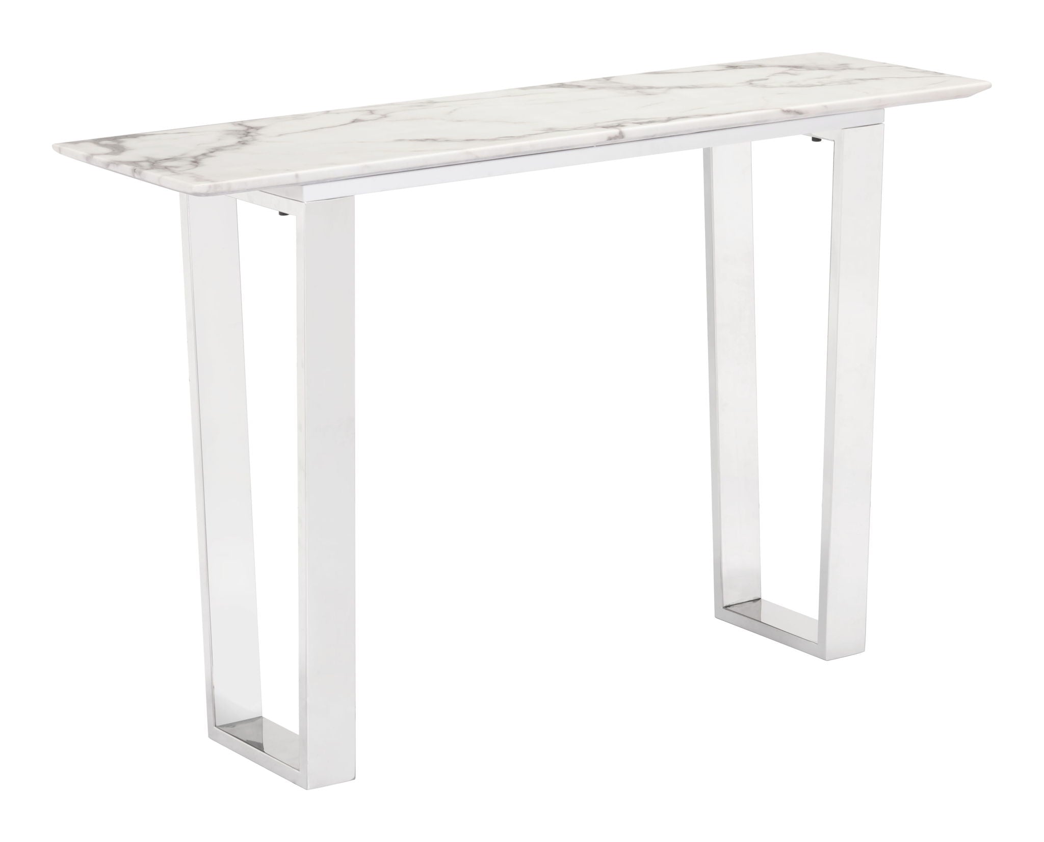 Atlas - Console Table - White / Silver