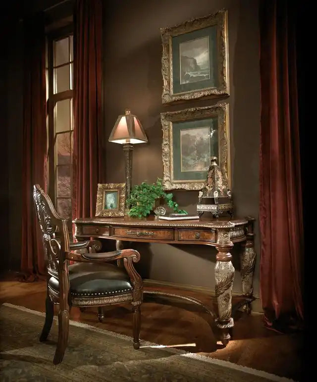 Villa Valencia - Pull-Up Desk Arm Chair - Classic Chestnut - Best Buy Furniture