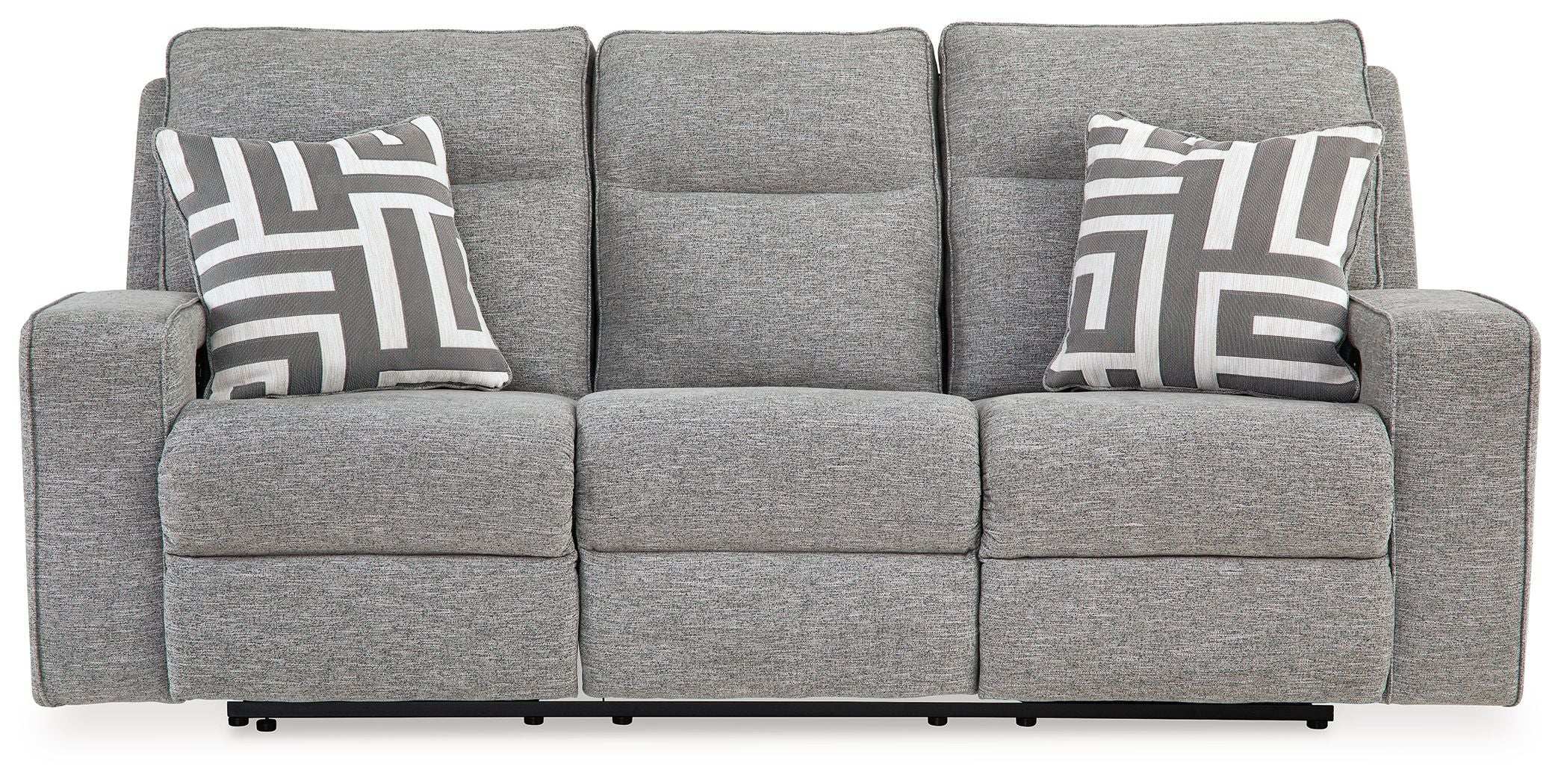 Biscoe - Power Reclining Sofa With Adj Headrest - Pewter - Best Buy Furniture