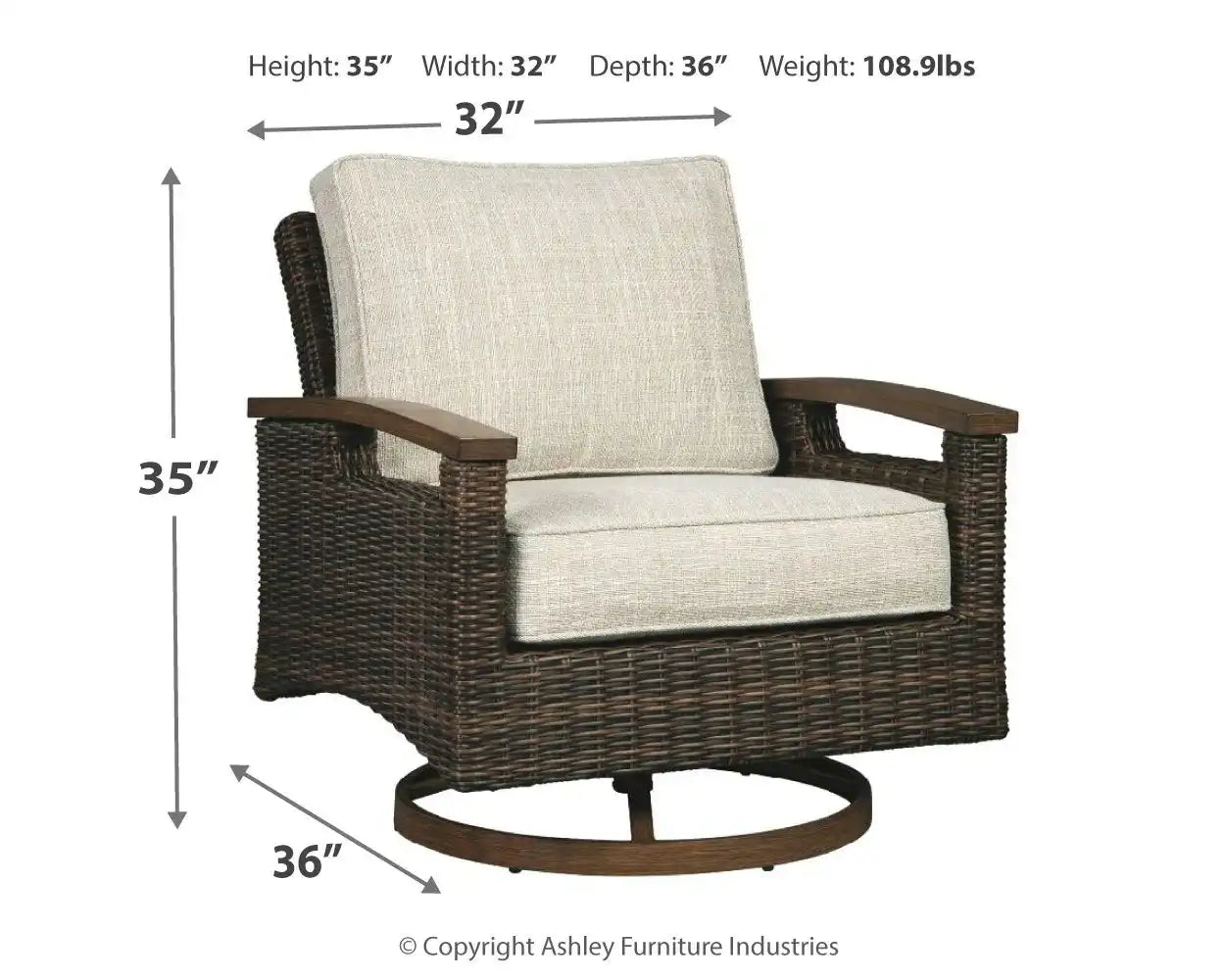 Paradise Trail - Swivel Lounge Chair (Set of 2) - Medium Brown - Best Buy Furniture
