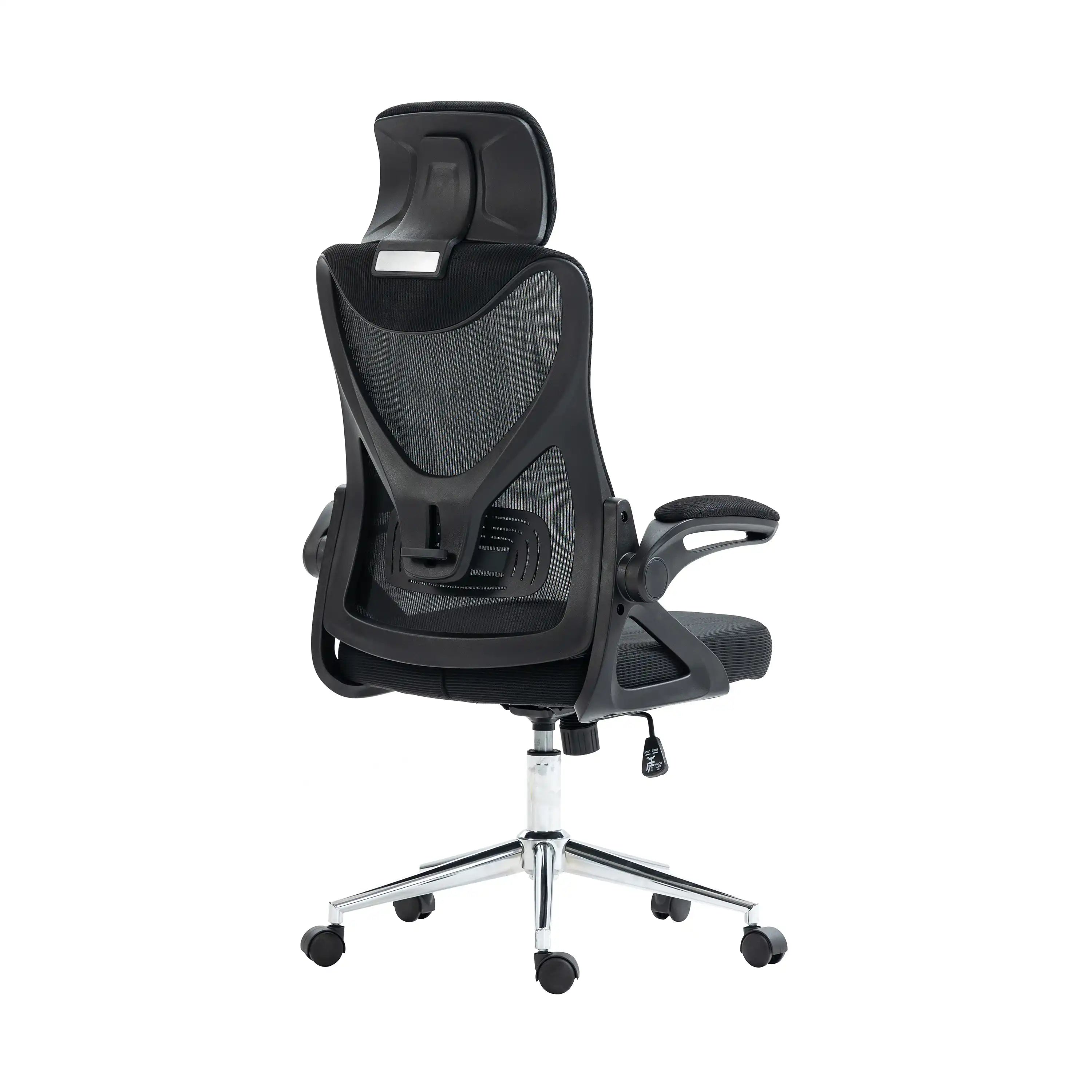 Techni Mobili Essential Ergonomic Office Chair with Headrest & Lumbar Support, Black - Best Buy Furniture