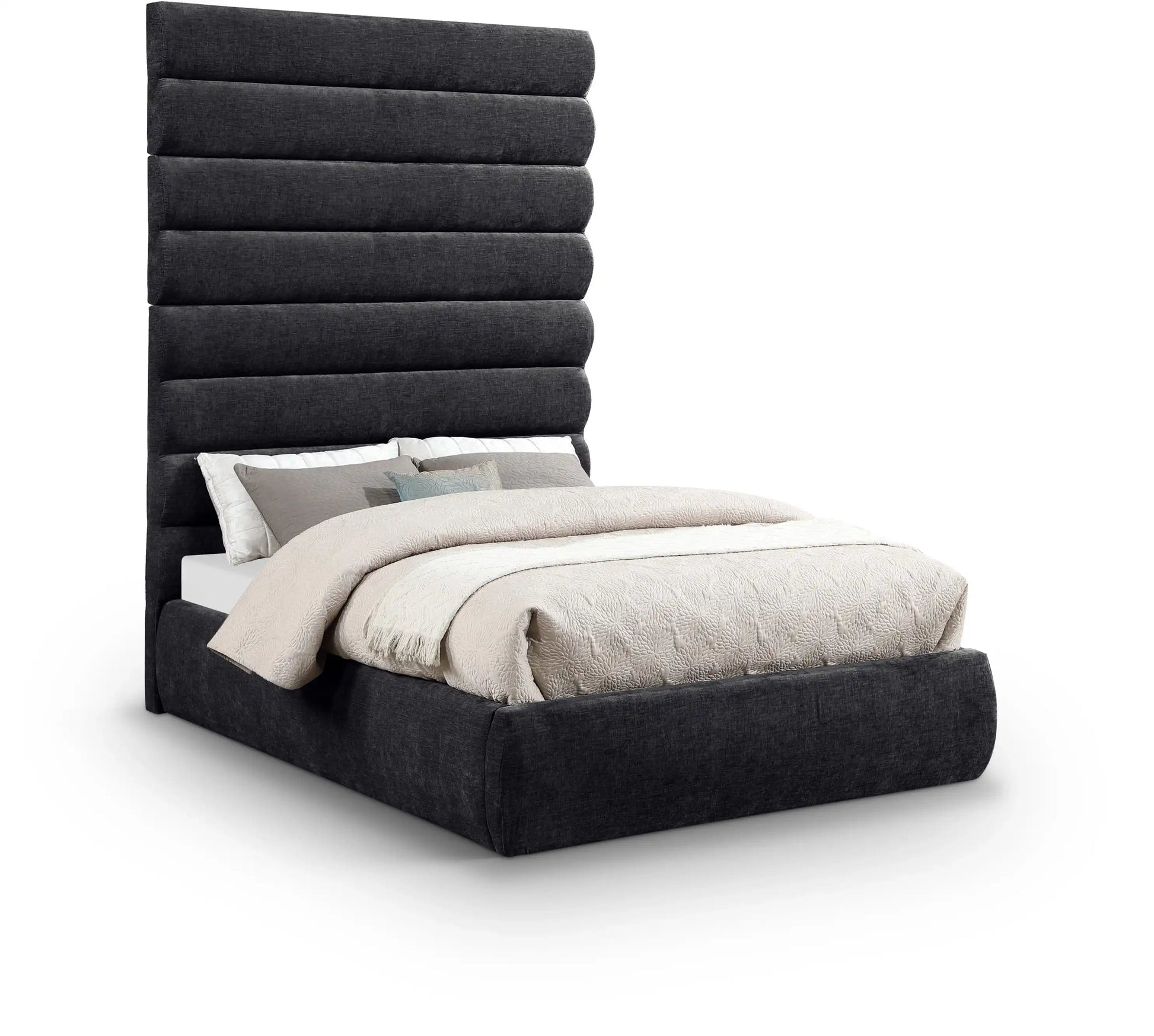 Adam - Chenille Fabric Bed With 89" Headboard - Best Buy Furniture
