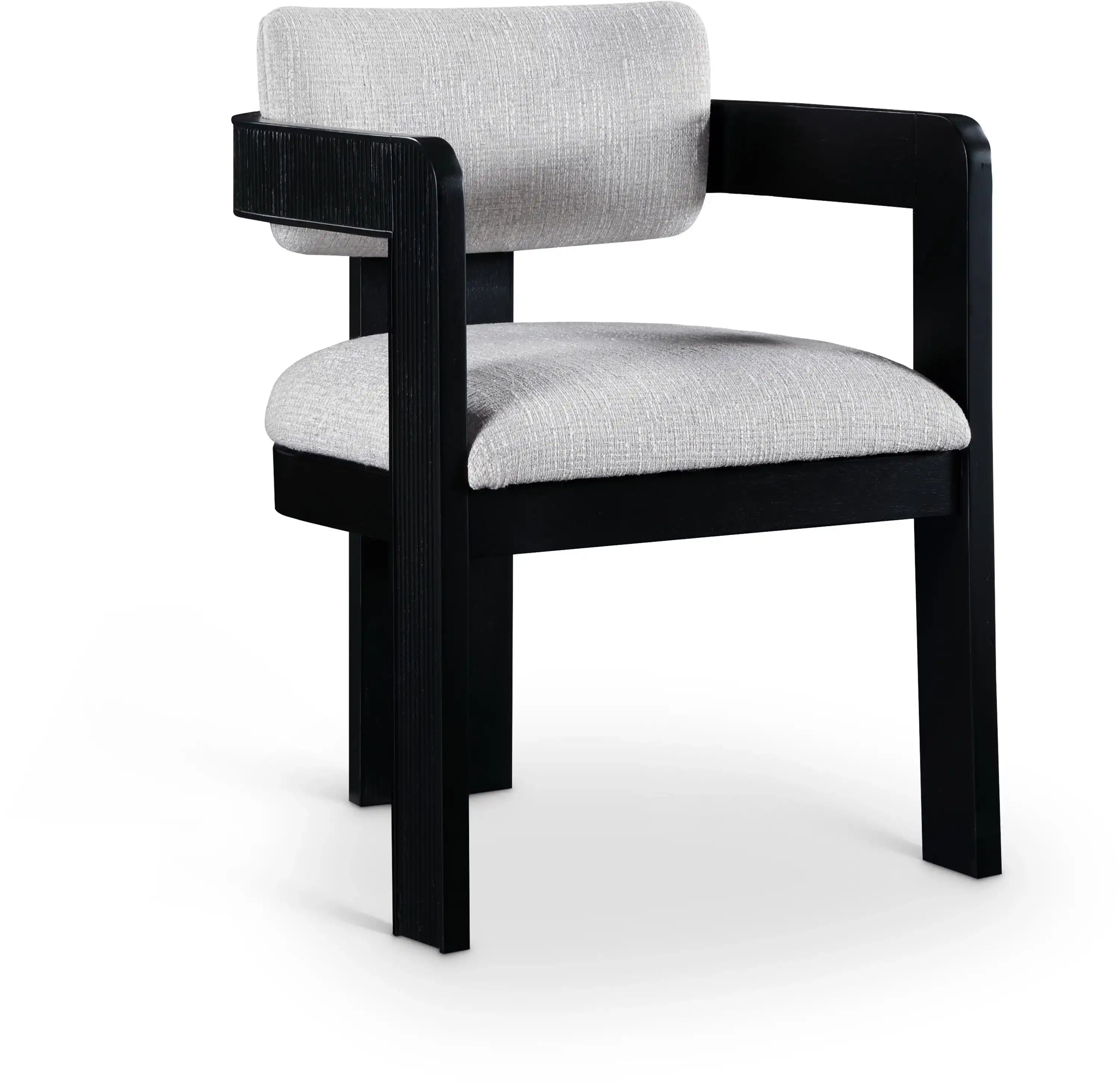 Sacha - Linen Dining Chair With Black Base (Set of 2) - Best Buy Furniture