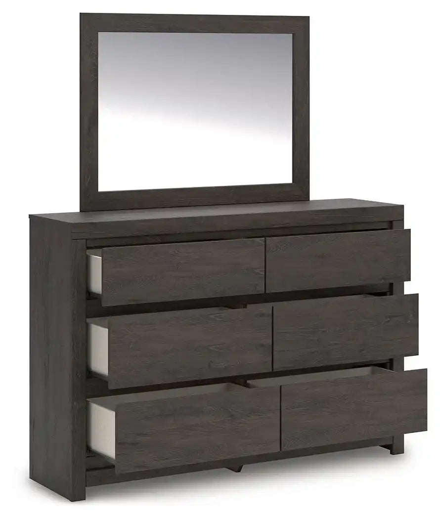 Fraluna - Dresser And Mirror - Charcoal - Best Buy Furniture