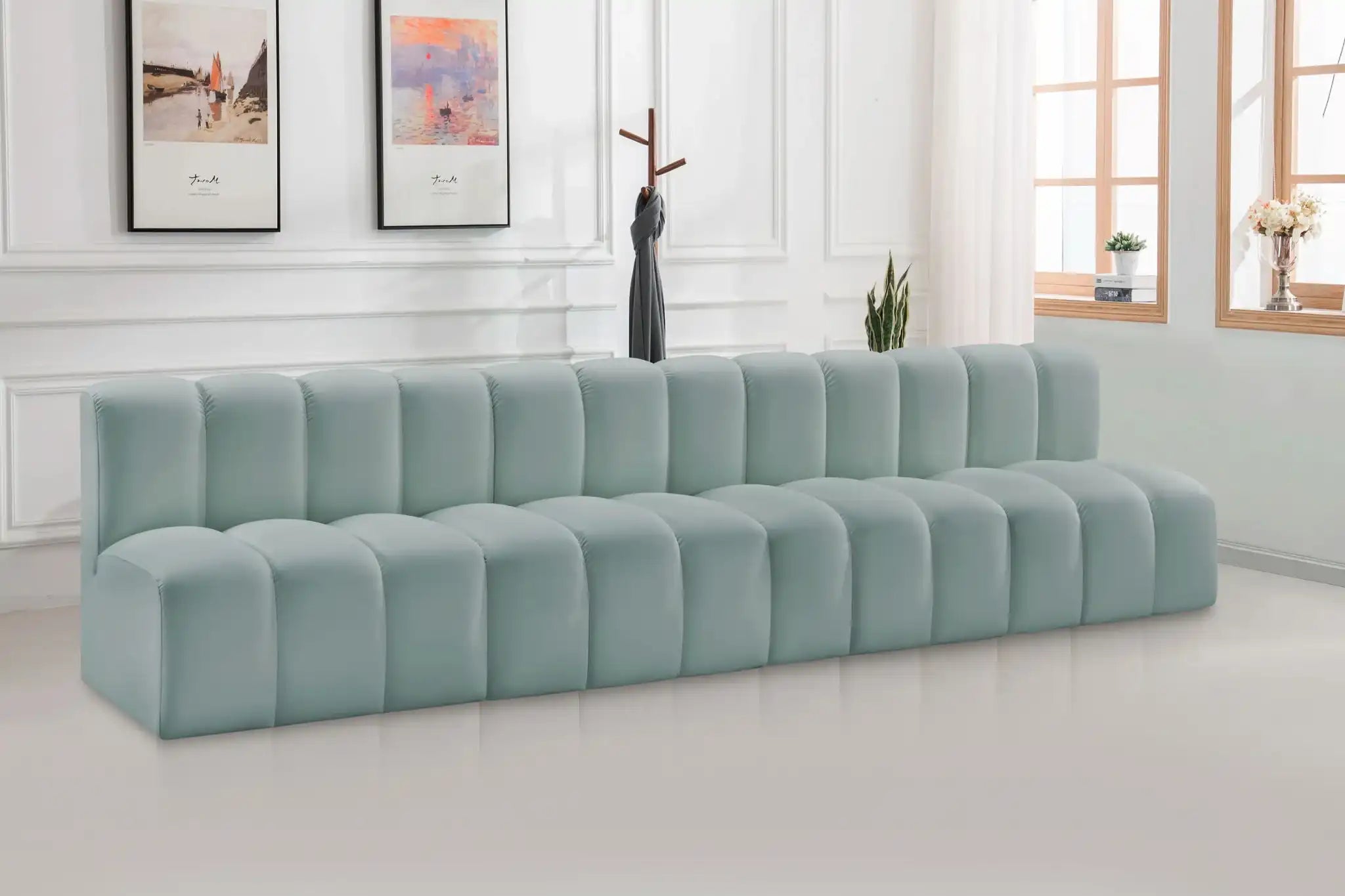 Arc - Faux Leather 4 Seats Modular Sofa