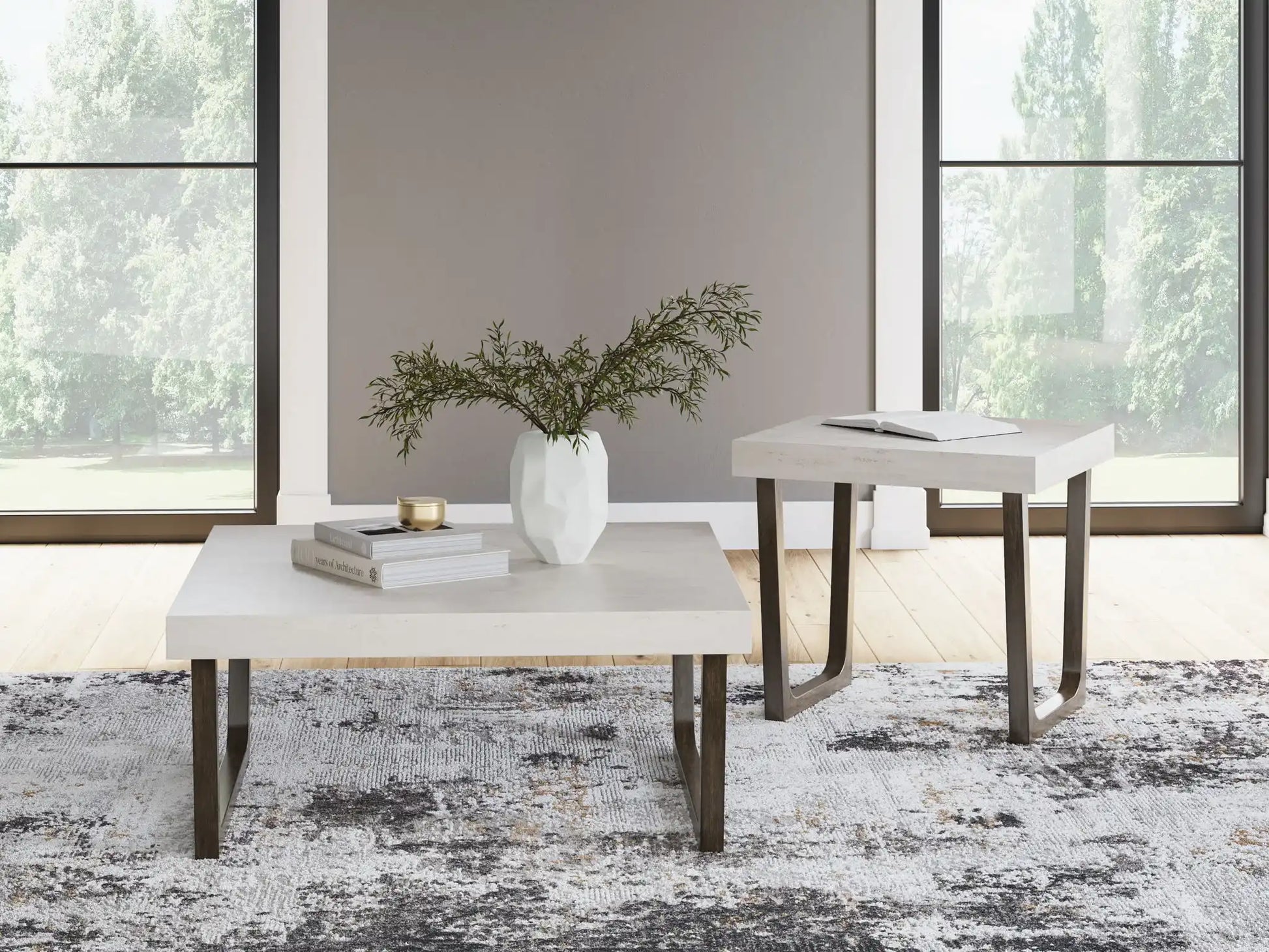 Westenfort - Occasional Table Set (Set of 2) - Espresso / Gray - Best Buy Furniture