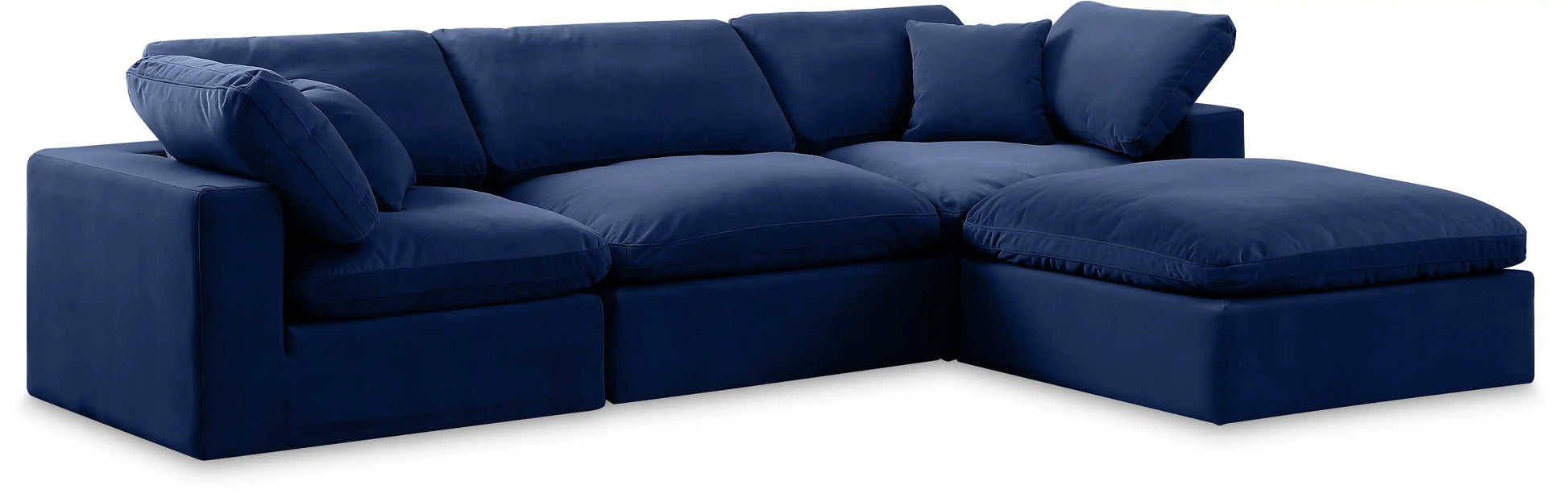 Comfy - 4 Piece Velvet Modular Sectional With Chaise - Best Buy Furniture