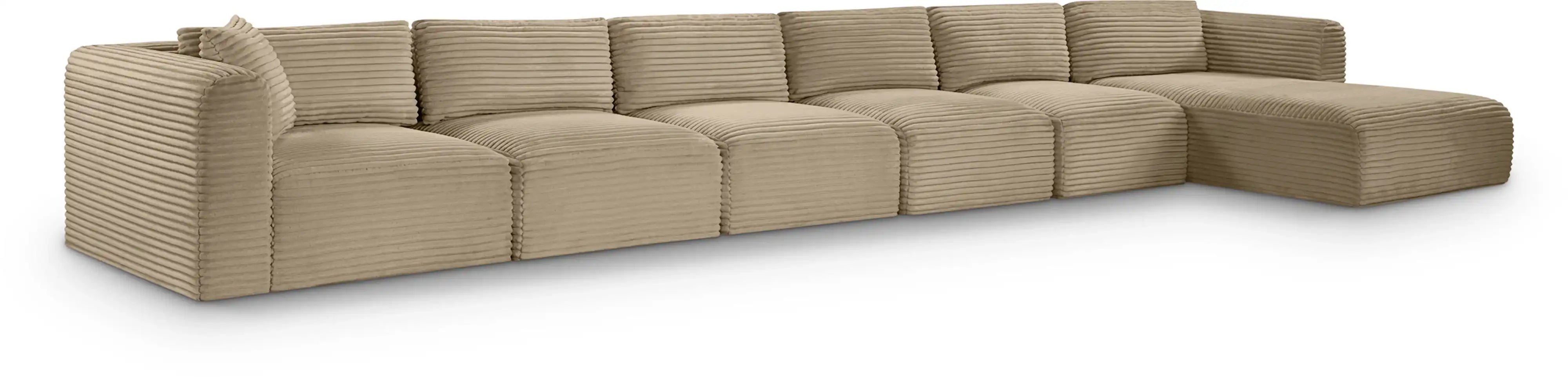 Shaggy - Fabric 6 Piece Modular Sectional With Chaise - Best Buy Furniture