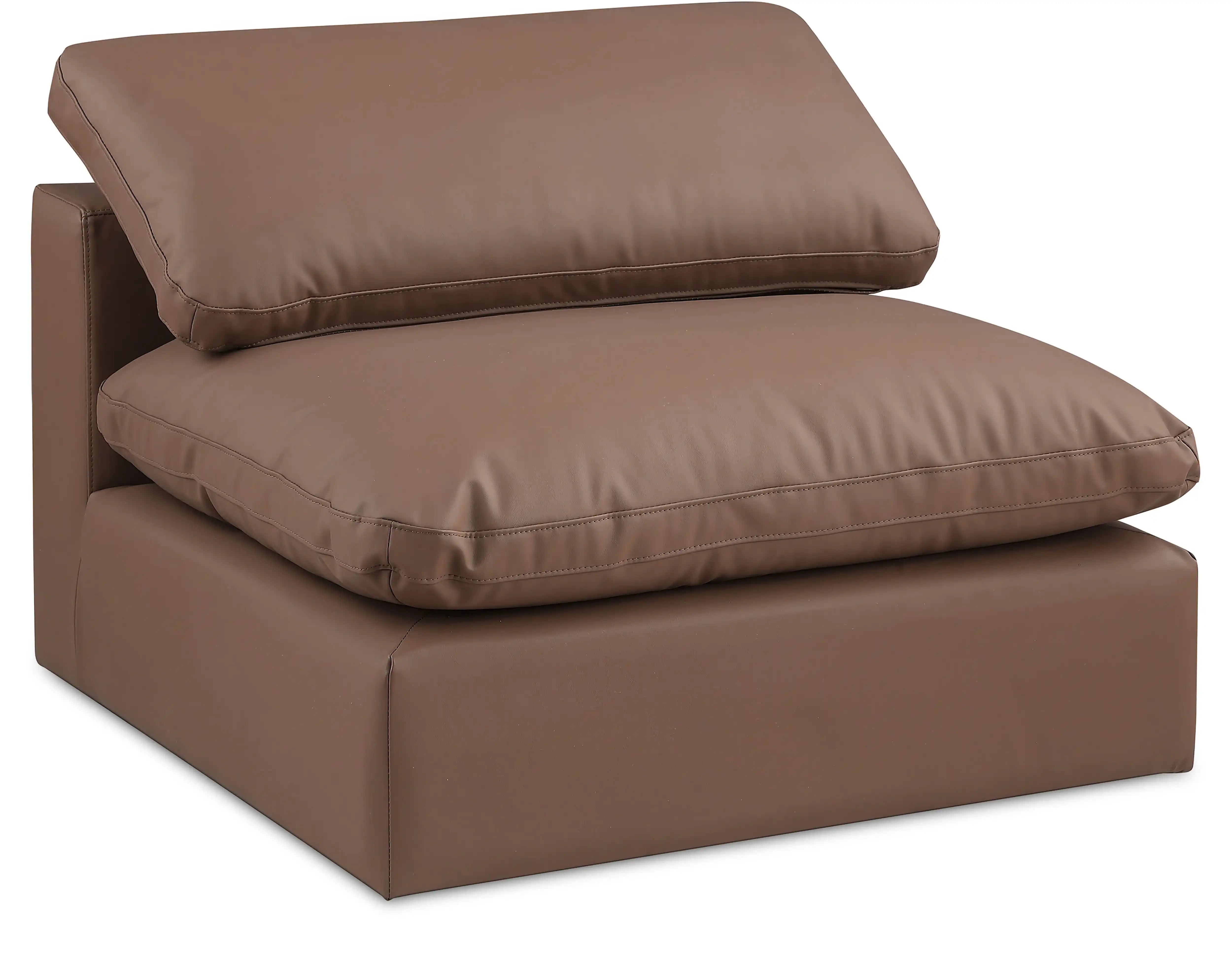 Comfy - Faux Leather Armless Chair - Best Buy Furniture