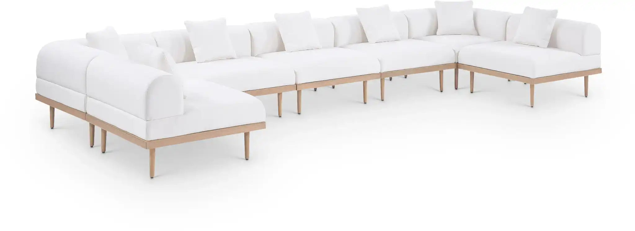 Laguna - 7 Piece Resilient Water Resistant Fabric 142" Upholstered Outdoor Patio Modular Sectional - Best Buy Furniture