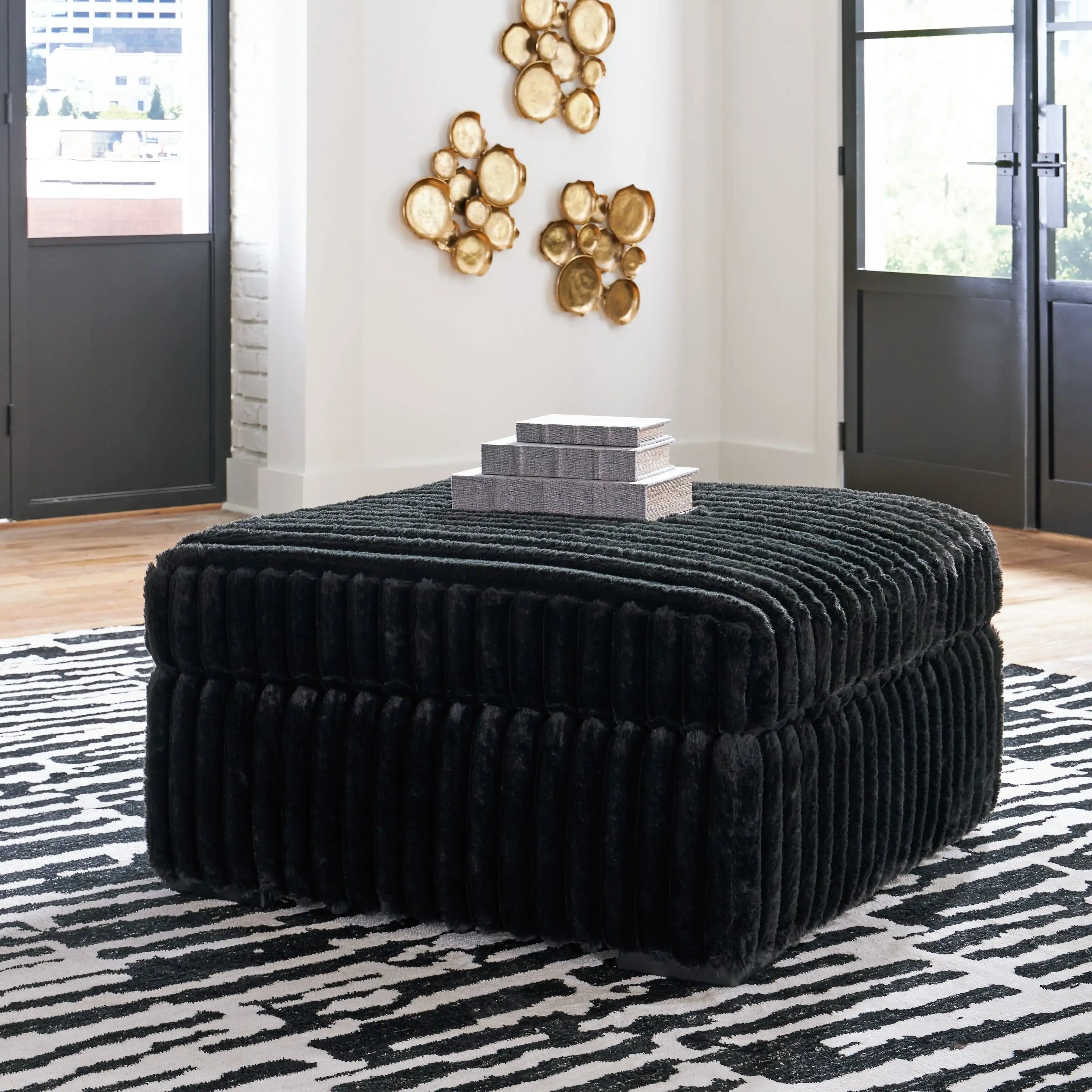 Midnight-Madness - Oversized Accent Ottoman - Best Buy Furniture