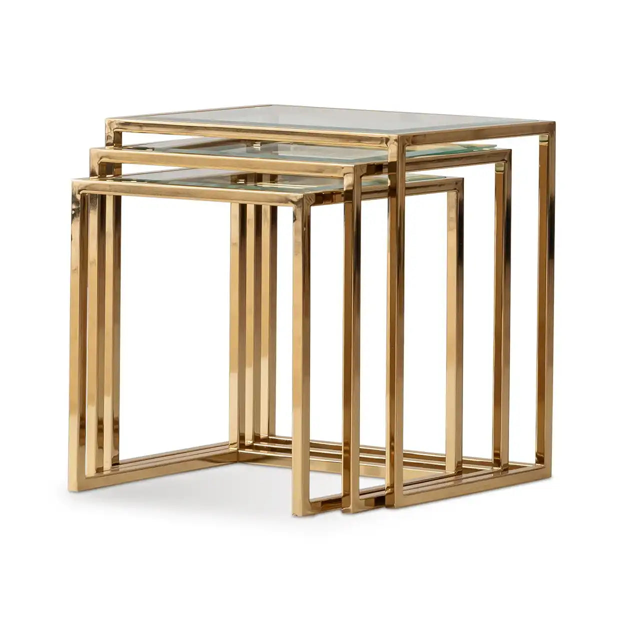 Savannah Breeze - Nesting Tables (Set of 3) - Bright Gold - Best Buy Furniture
