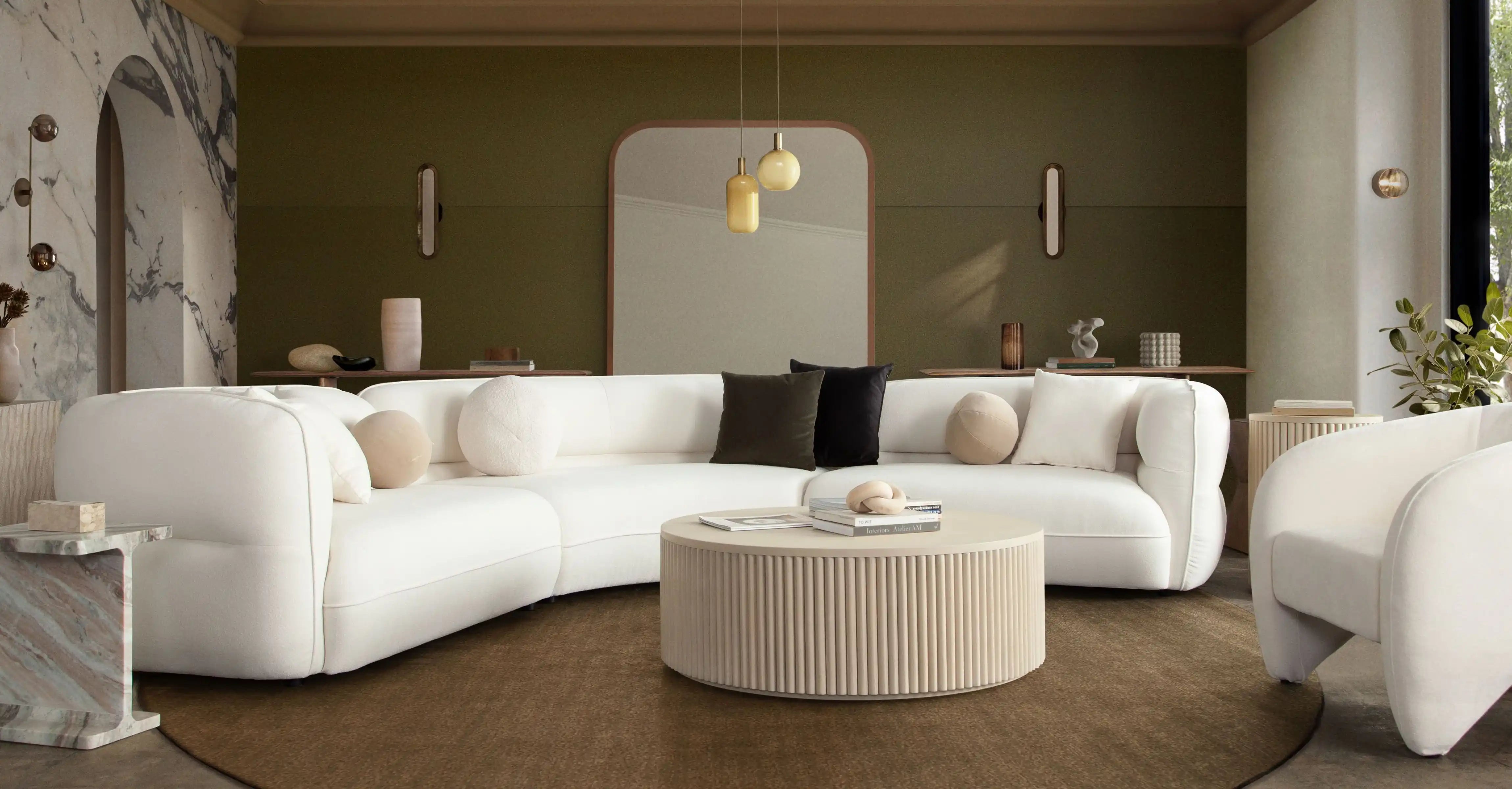 Micah Ivory Fabric 3pc Sectional - Best Buy Furniture