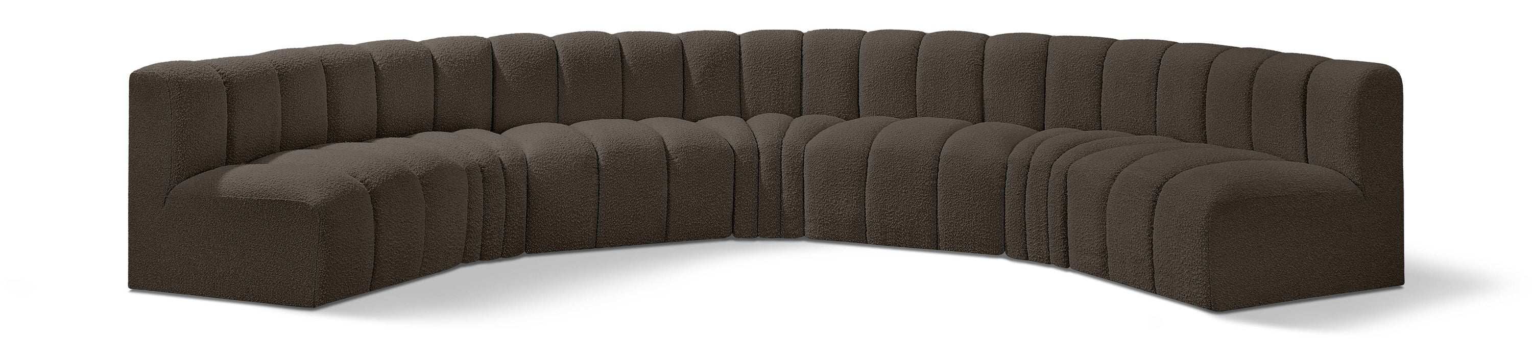 Arc - Boucle Fabric 7 Piece U-Shaped Modular Sofa - Best Buy Furniture