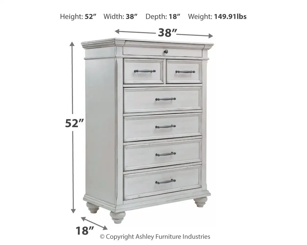 Kanwyn - Chest - Whitewash - Best Buy Furniture