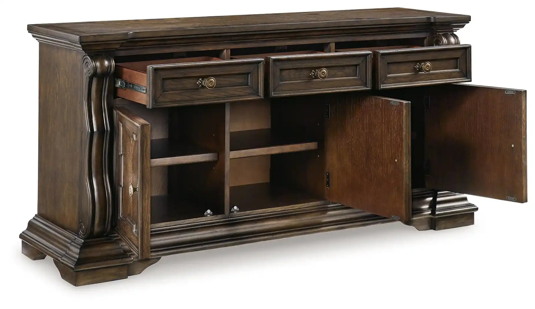 Maylee - Dining Room Buffet - Dark Brown - Best Buy Furniture