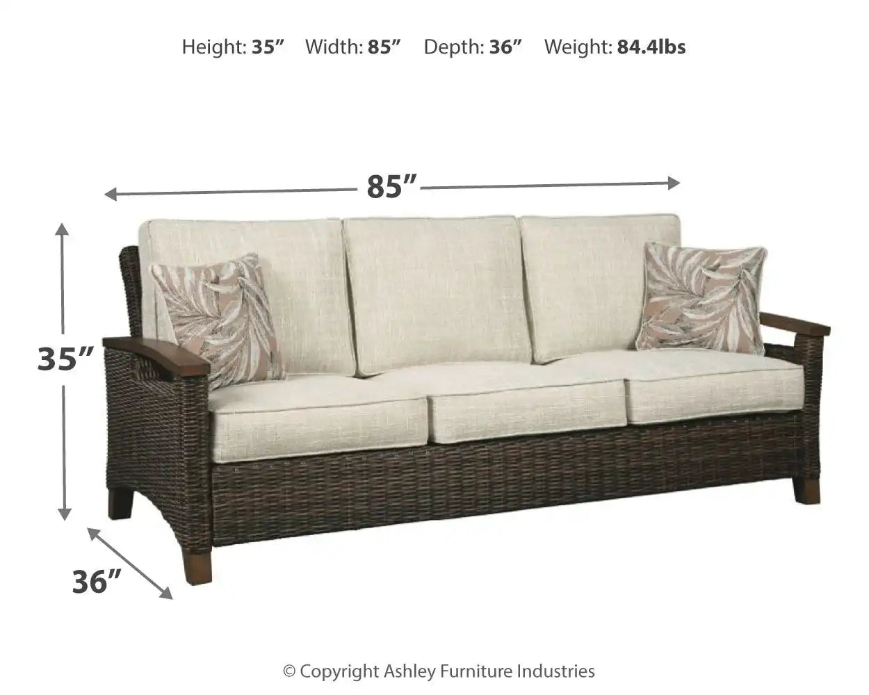 Paradise Trail - Sofa with Cushion - Medium Brown - Best Buy Furniture