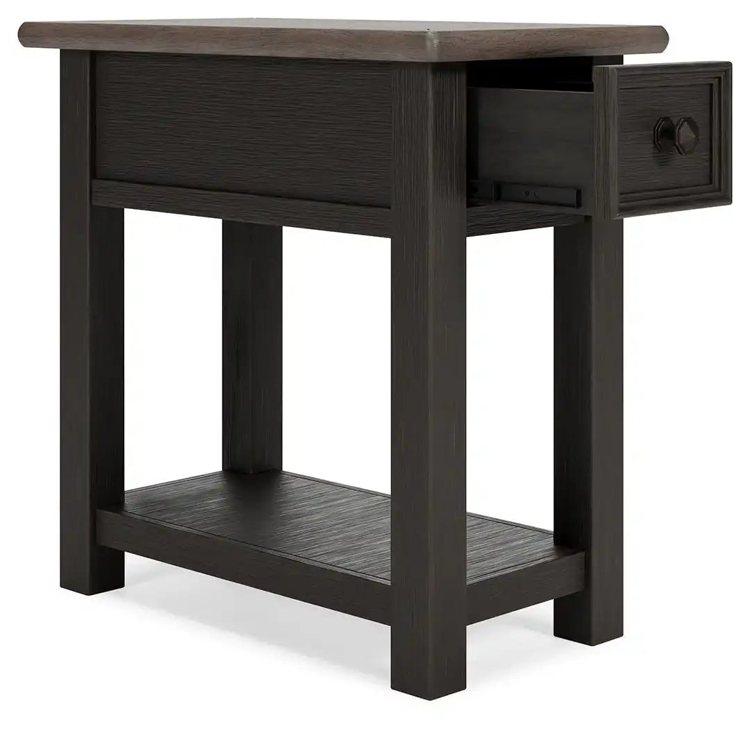 Tyler Creek - Chair Side End Table - Black / Gray - Best Buy Furniture