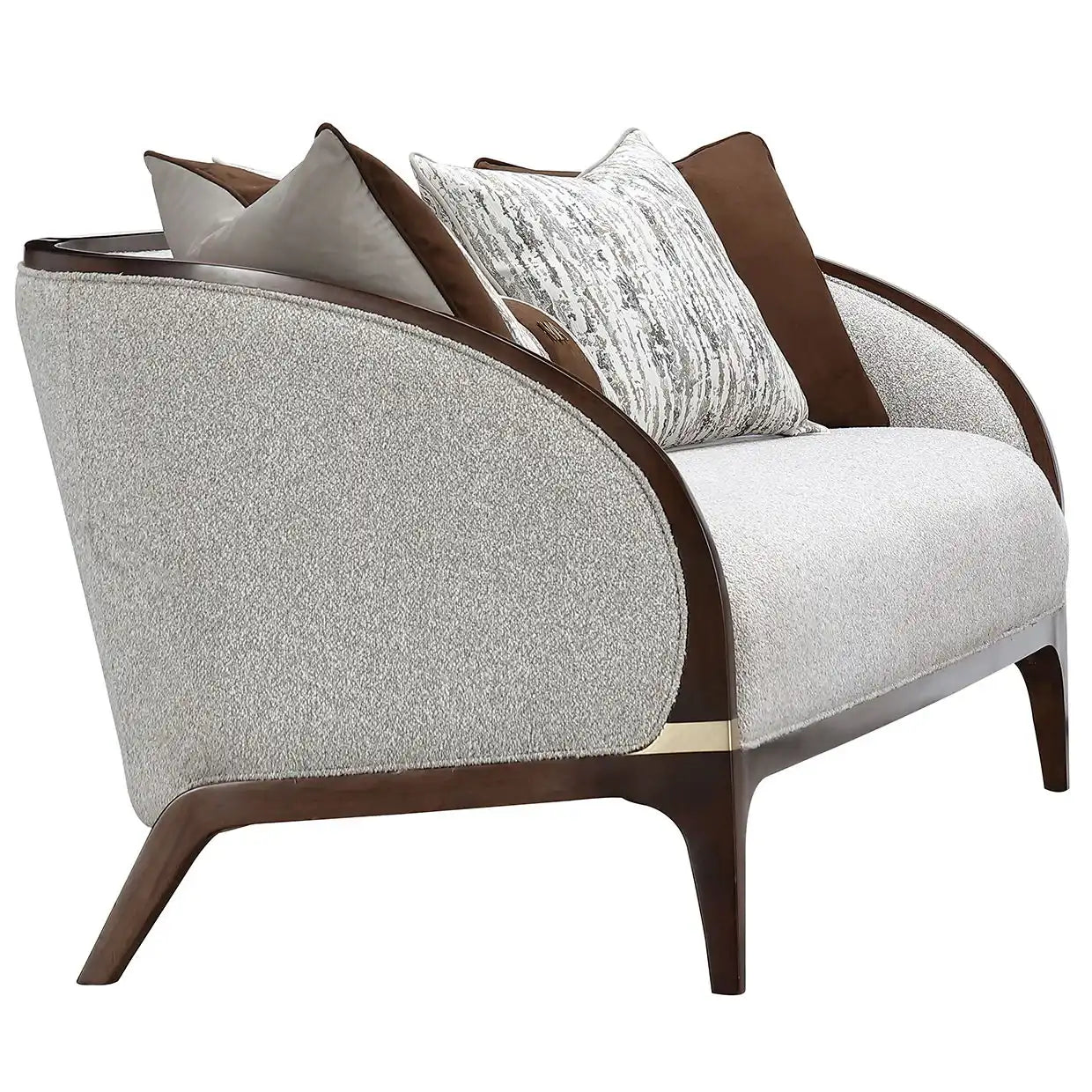 Houston - Sofa - Pebble / Walnut - Best Buy Furniture