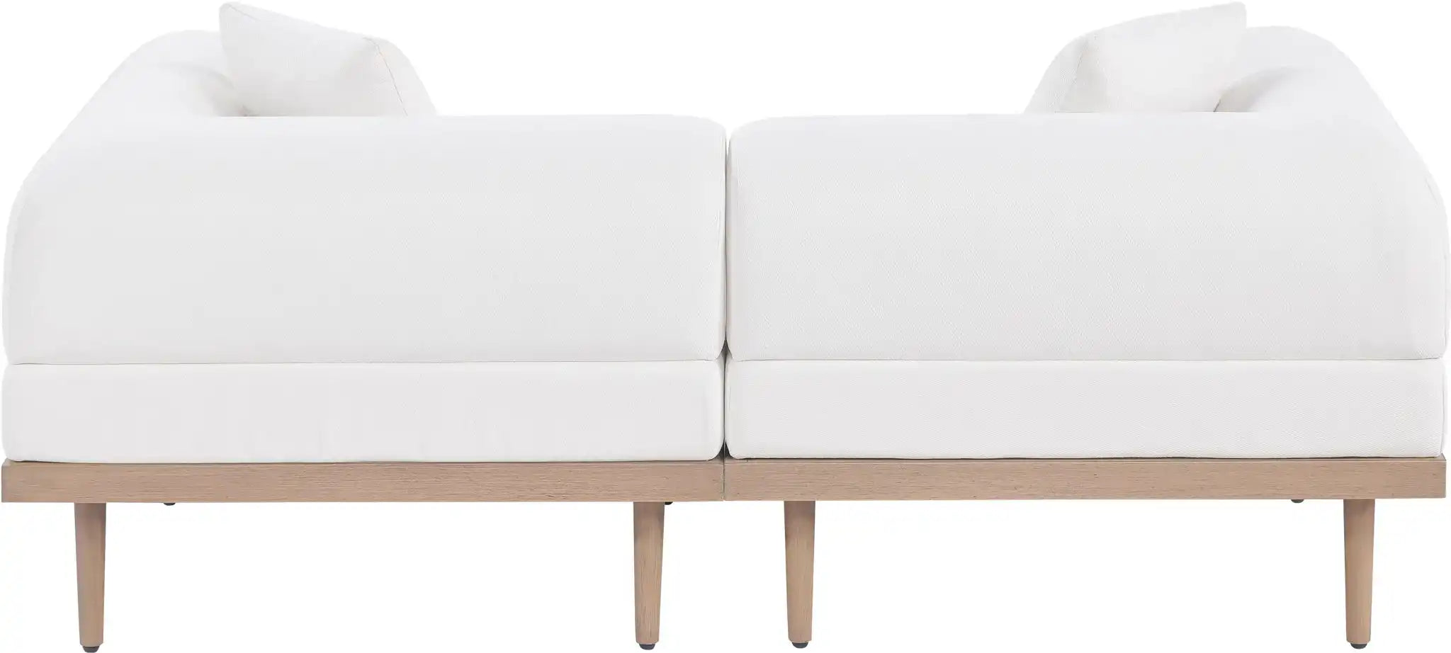 Laguna - 2 Piece Resilient Water Resistant Fabric 71" Upholstered Outdoor Patio Modular Loveseat