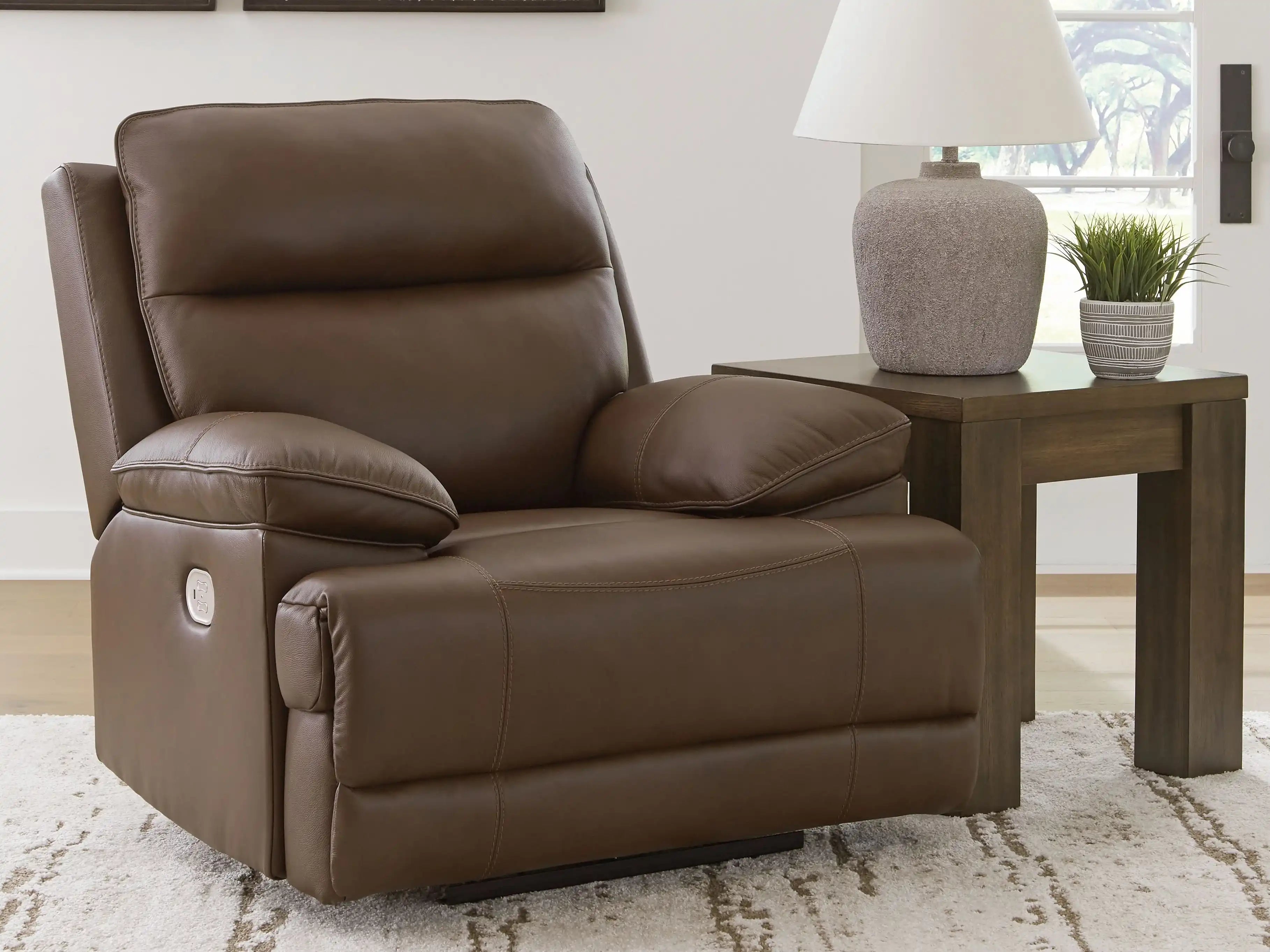 Vonryan - Power Recliner / Adj Headrest - Tobacco - Best Buy Furniture